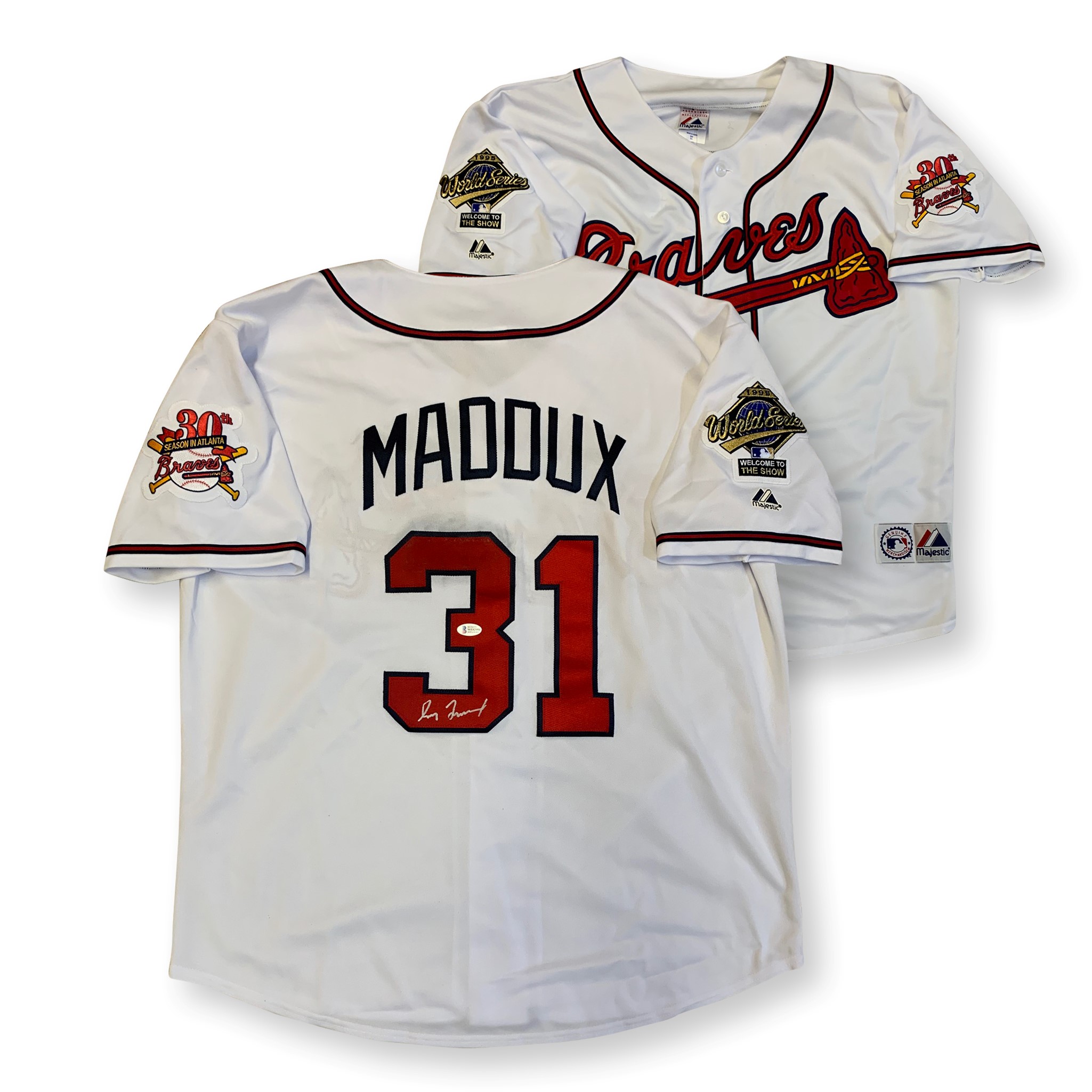 Greg Maddux Autographed Atlanta Braves Signed Majestic Baseball Jersey Beckett COA