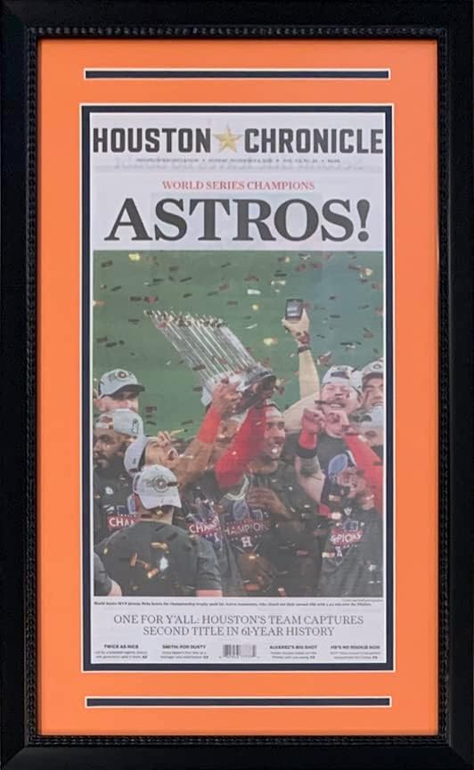 Houston Astros 2022 World Series Champions Chronicle Baseball Original 16x26 Framed Newspaper - Get the authentic real deal!
