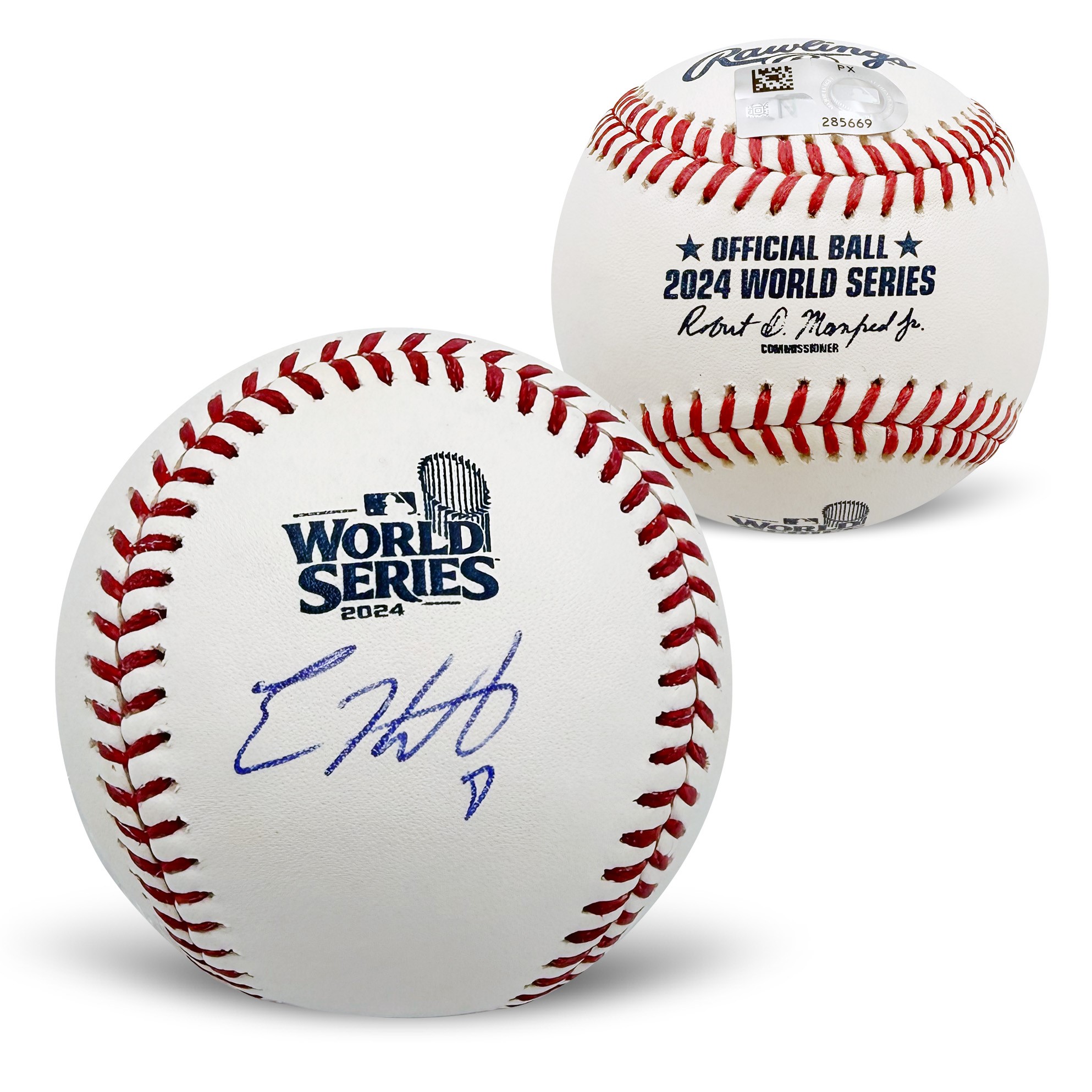Enrique Kike Hernandez Los Angeles Dodgers Autographed 2024 World Series Signed Baseball MLB Authenticated With UV Display Case