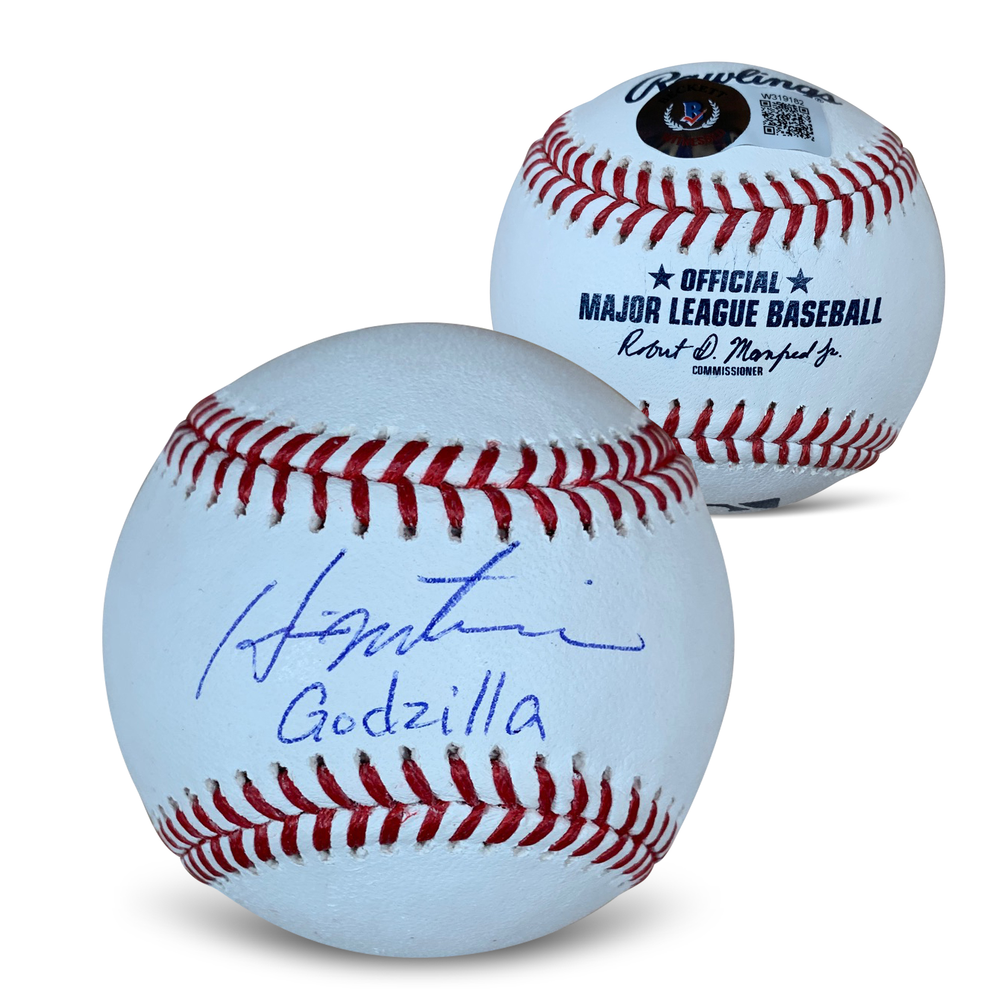 Hideki Matsui Autographed MLB Signed Baseball Godzilla Beckett COA With UV Display Case