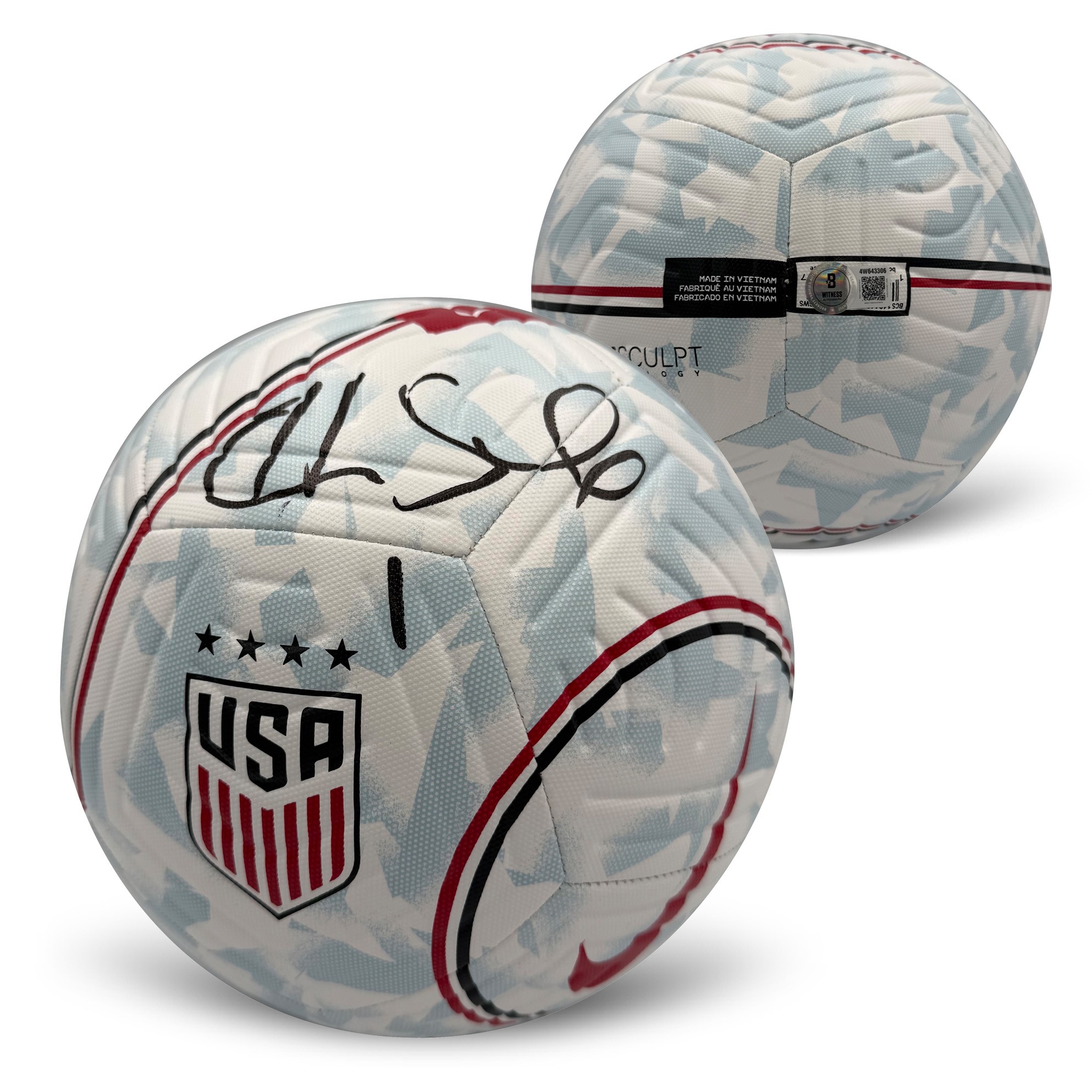 Hope Solo Autographed Team USA World Cup Olympics Size 5 WomenÎ“Ã‡Ã–s Signed Soccer Ball Beckett Witness Authenticated COA