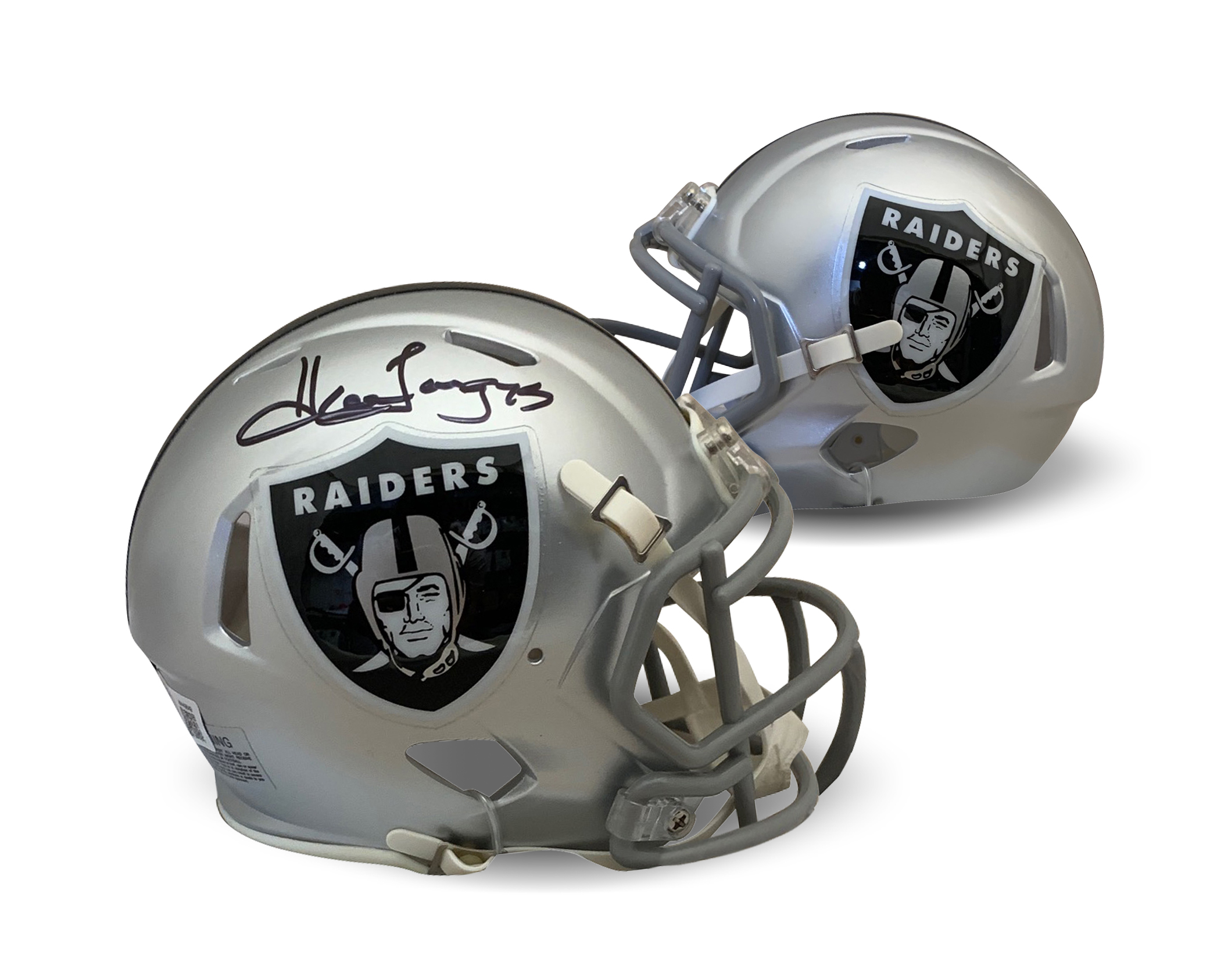 Howie Long Autographed Oakland Raiders Signed Football Mini Helmet Beckett COA
