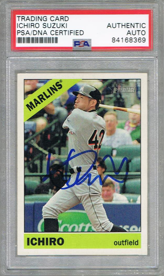 Ichiro Suzuki Autographed 2015 Topps Heritage #706 Signed Baseball Card PSA DNA COA