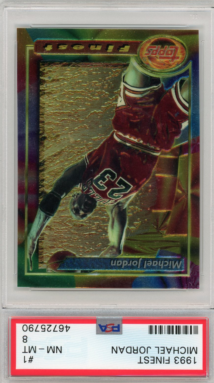 Michael Jordan 1993 Topps Finest Basketball Card #1 Graded PSA 8 NM-MT