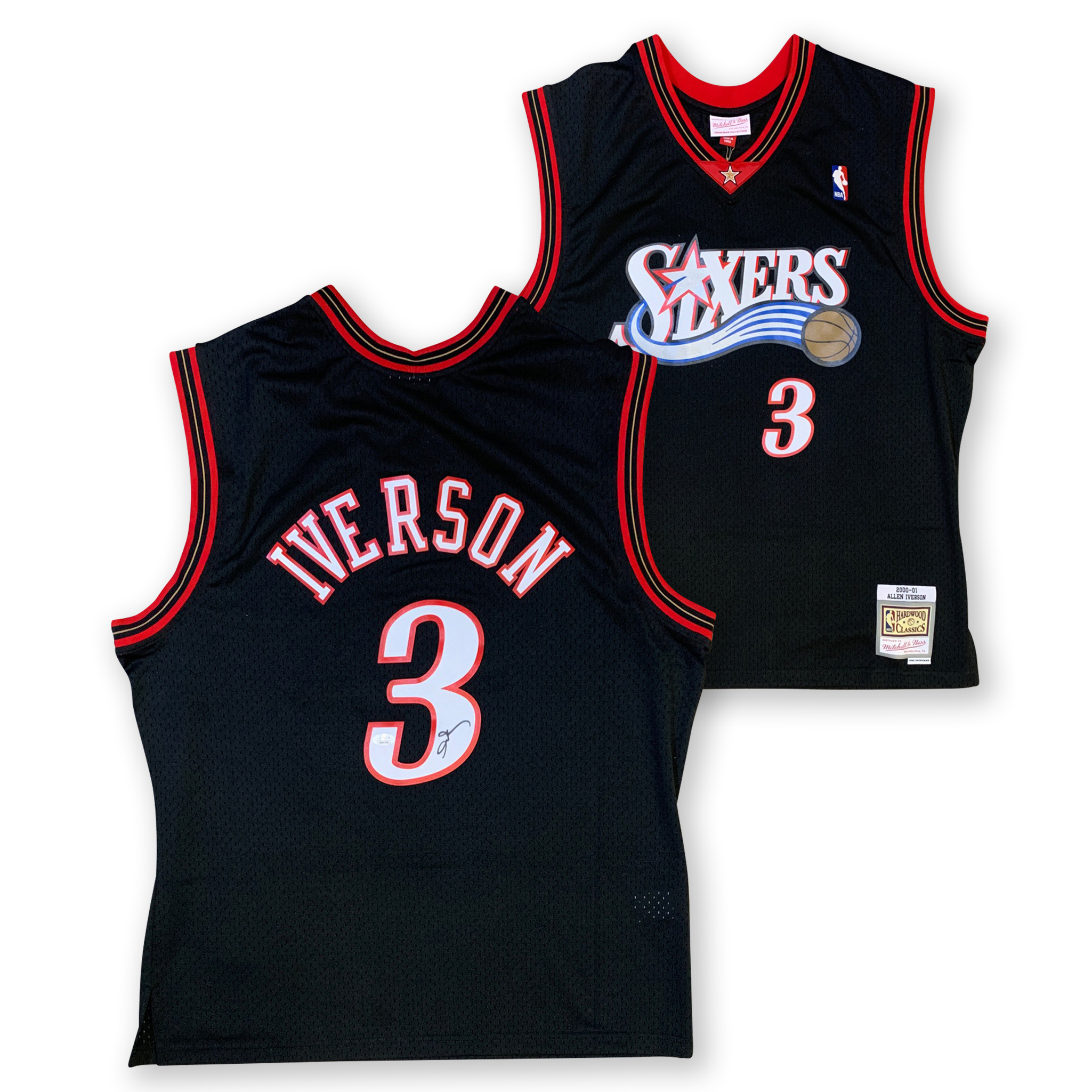 Allen Iverson Autographed Philadelphia 76ers Mitchell & Ness Swingman Signed Basketball Jersey JSA COA Black