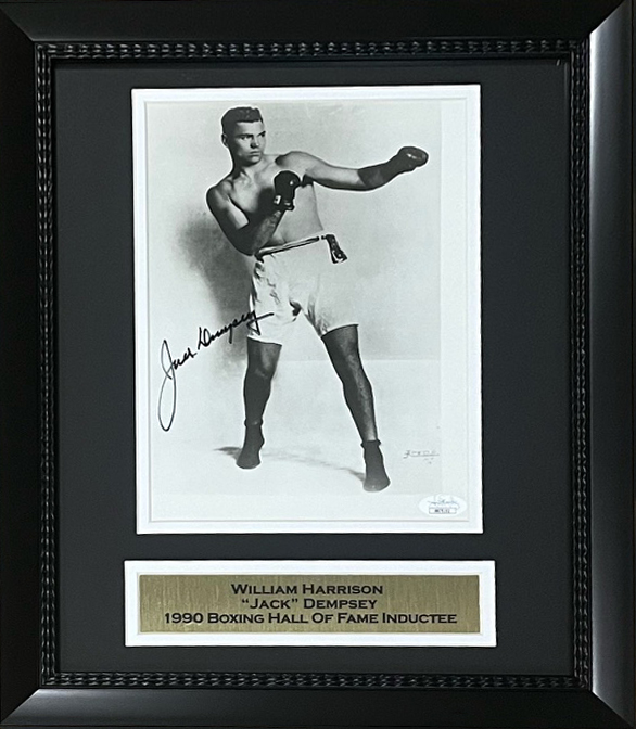 Jack Dempsey Autographed Boxing Signed 8x10 Framed Photo JSA COA