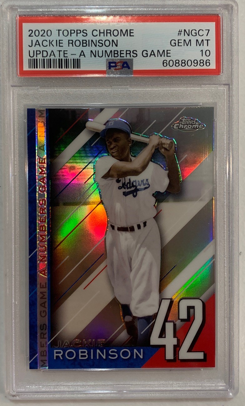 Jackie Robinson 2020 Topps Chrome Update Baseball Card #NGC7 Graded PSA 10