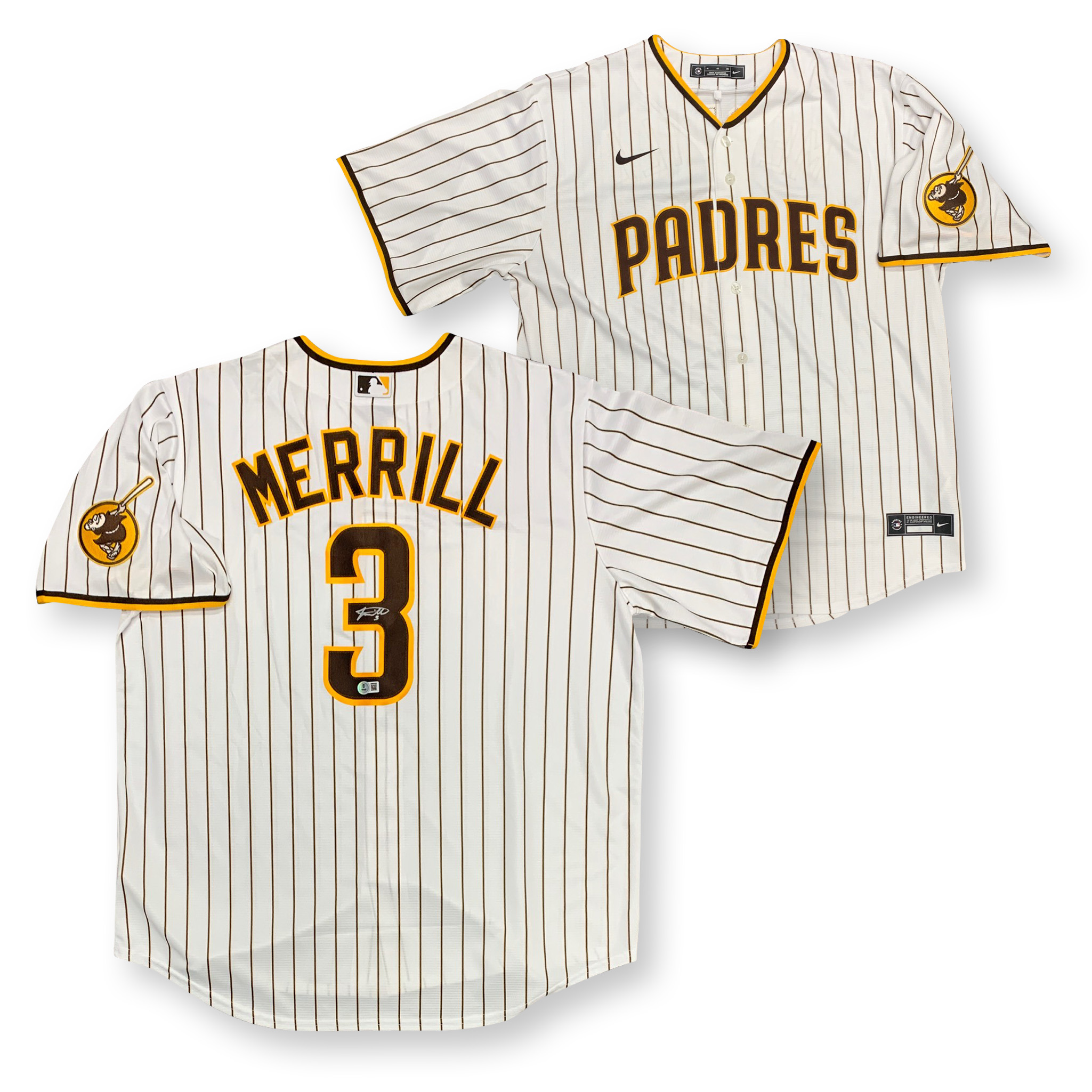 Jackson Merrill Autographed San Diego Padres Signed Nike Baseball Jersey Beckett COA Jackson Merrill Autographed San Diego Padres Signed Nike Baseball Jersey Beckett COA