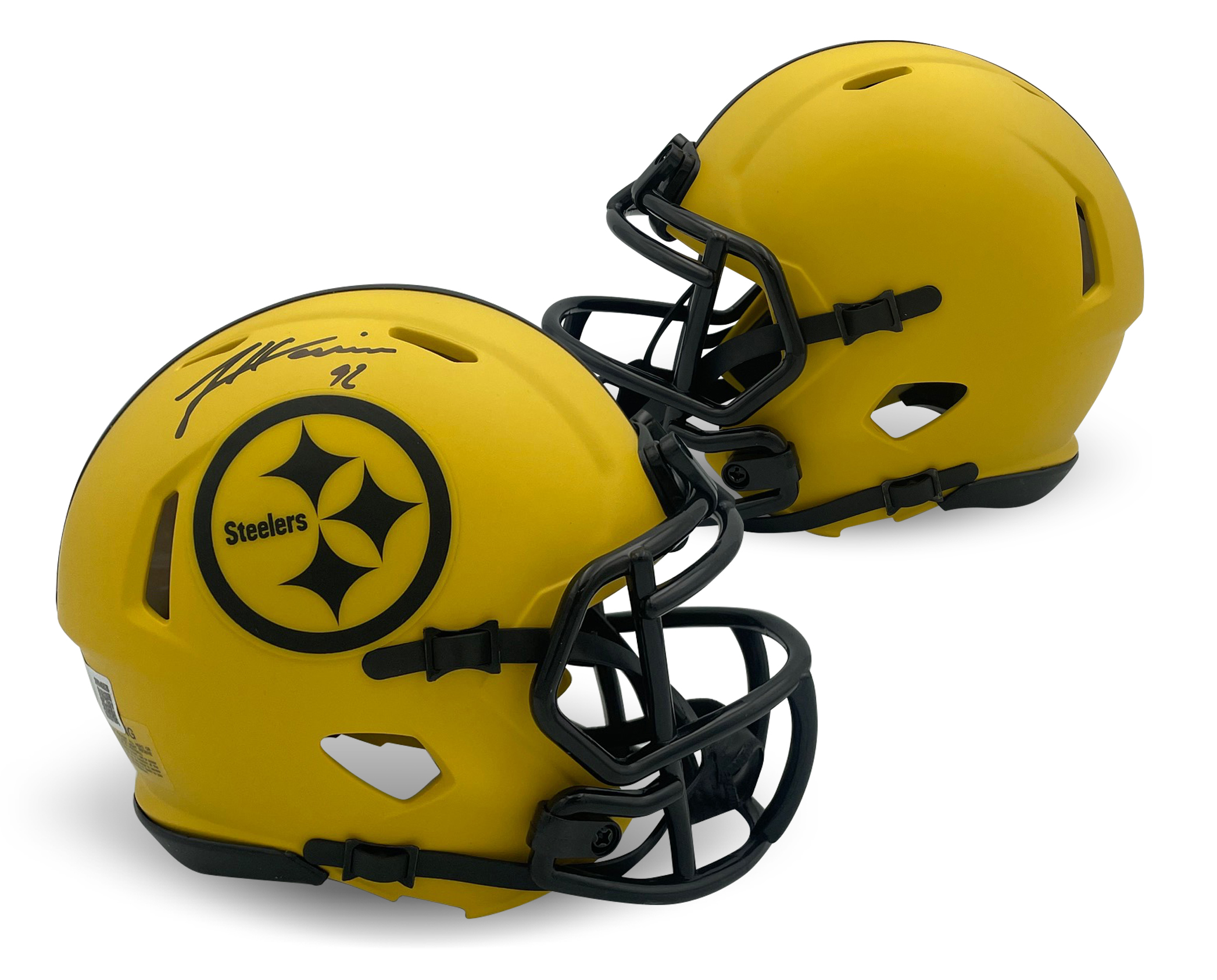 James Harrison Autographed Pittsburgh Steelers Signed Rave Football Mini Helmet Beckett COA James Harrison Autographed Pittsburgh Steelers Signed Rave Football Mini Helmet Beckett COA