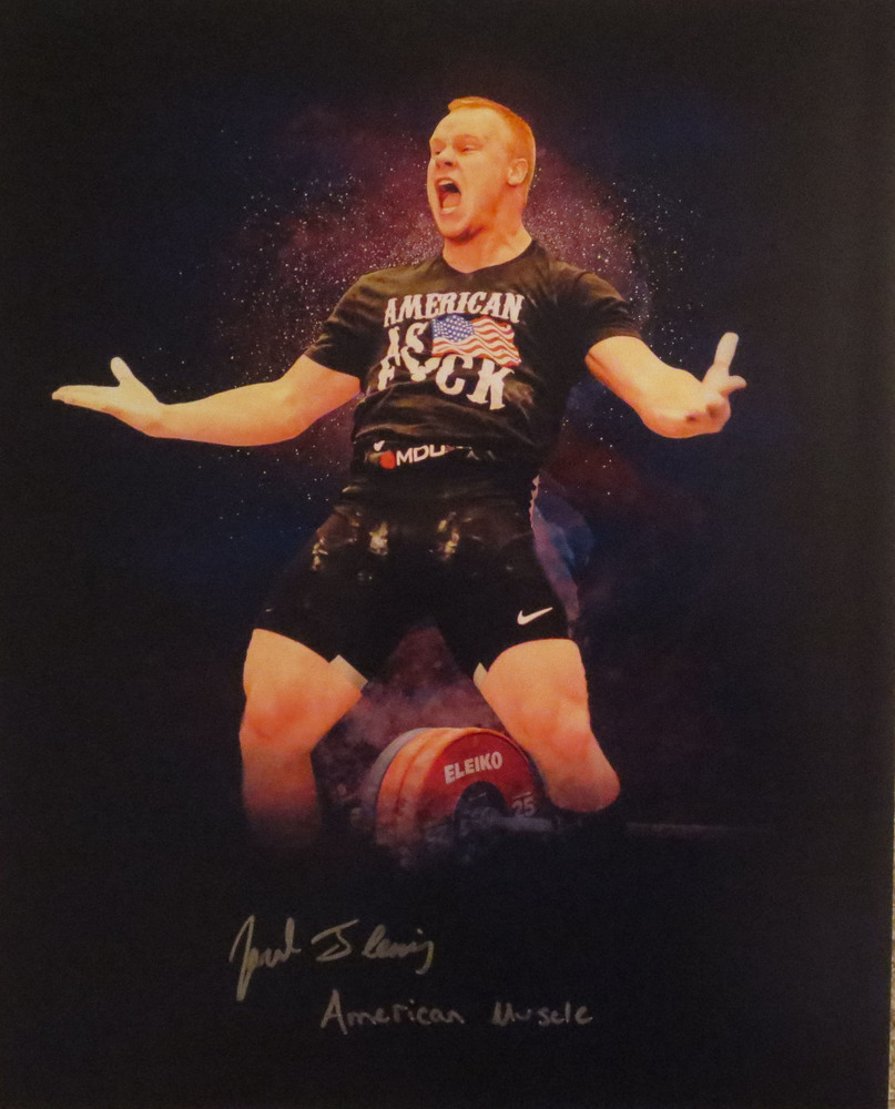Jared Fleming Autographed USA Weightlifting American Record 170 Snatch Signed 16x20 Photo 11
