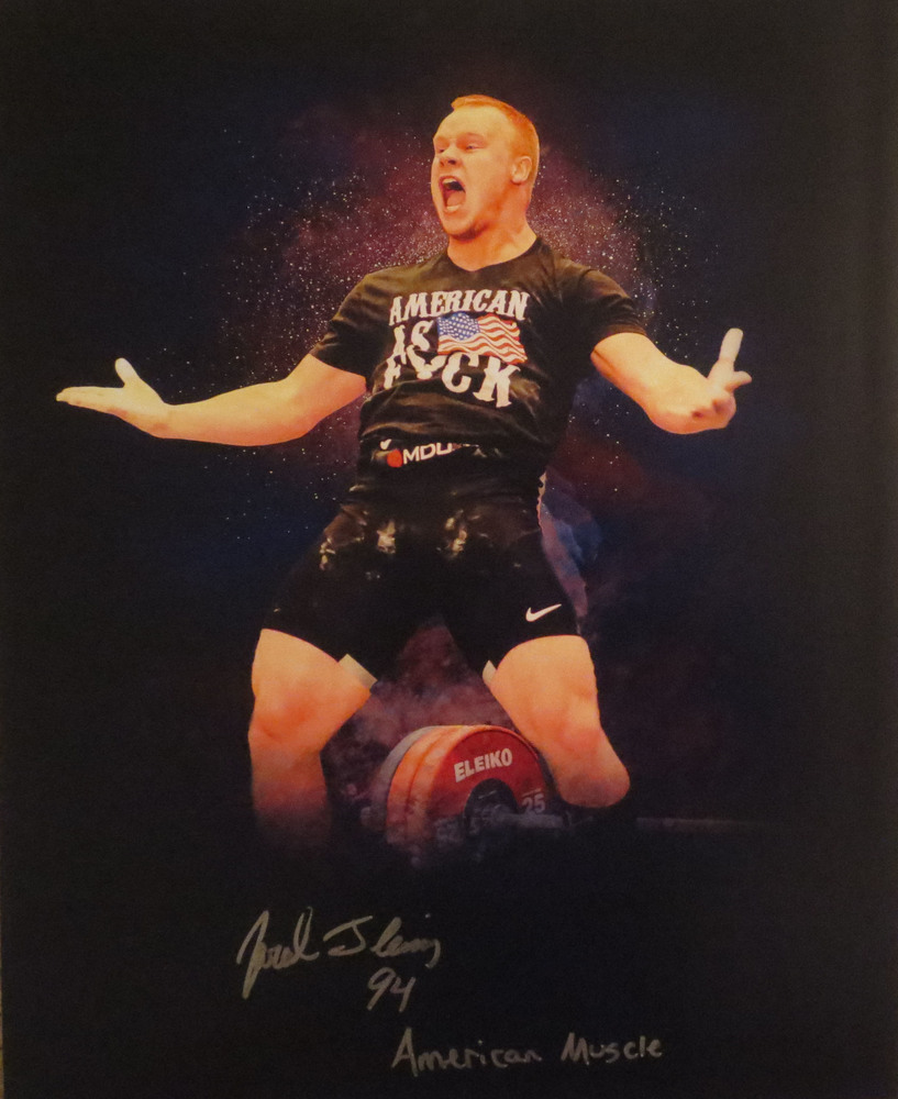 Jared Fleming Autographed USA Weightlifting American Record 170 Snatch Signed 16x20 Photo 12