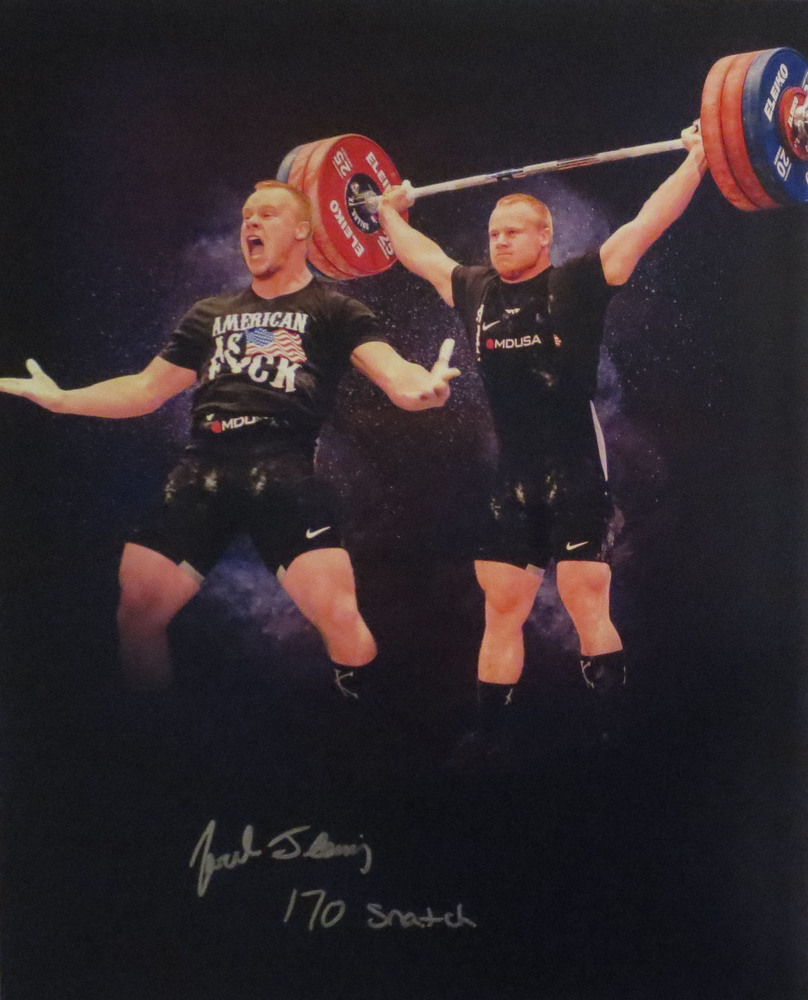 Jared Fleming Autographed USA Weightlifting American Record 170 Snatch Signed 16x20 Photo 5