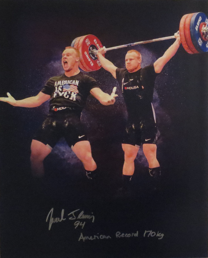 Jared Fleming Autographed USA Weightlifting American Record 170 Snatch Signed 16x20 Photo 6