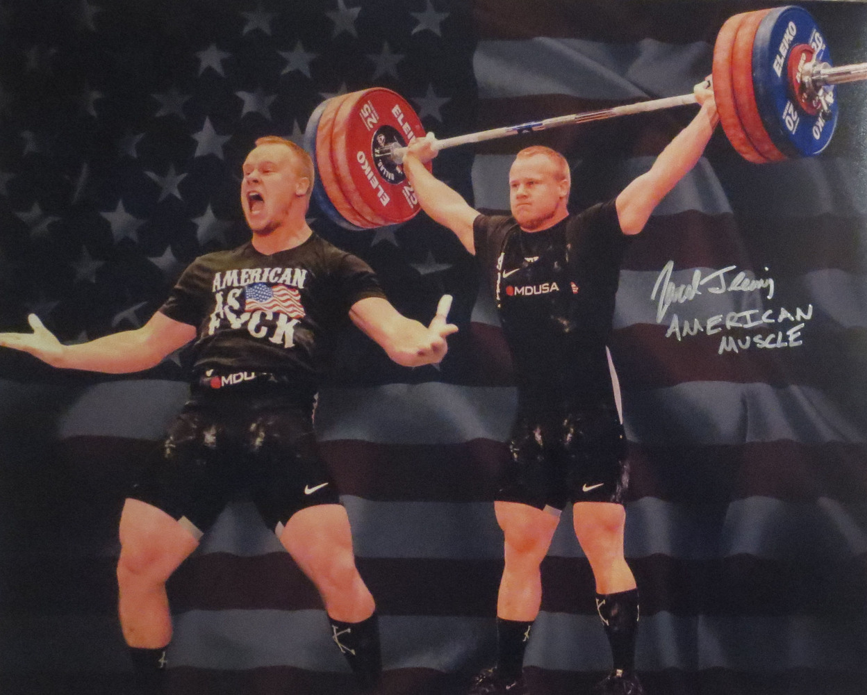 Jared Fleming Autographed USA Weightlifting American Record 170 Snatch Signed 16x20 Photo 7