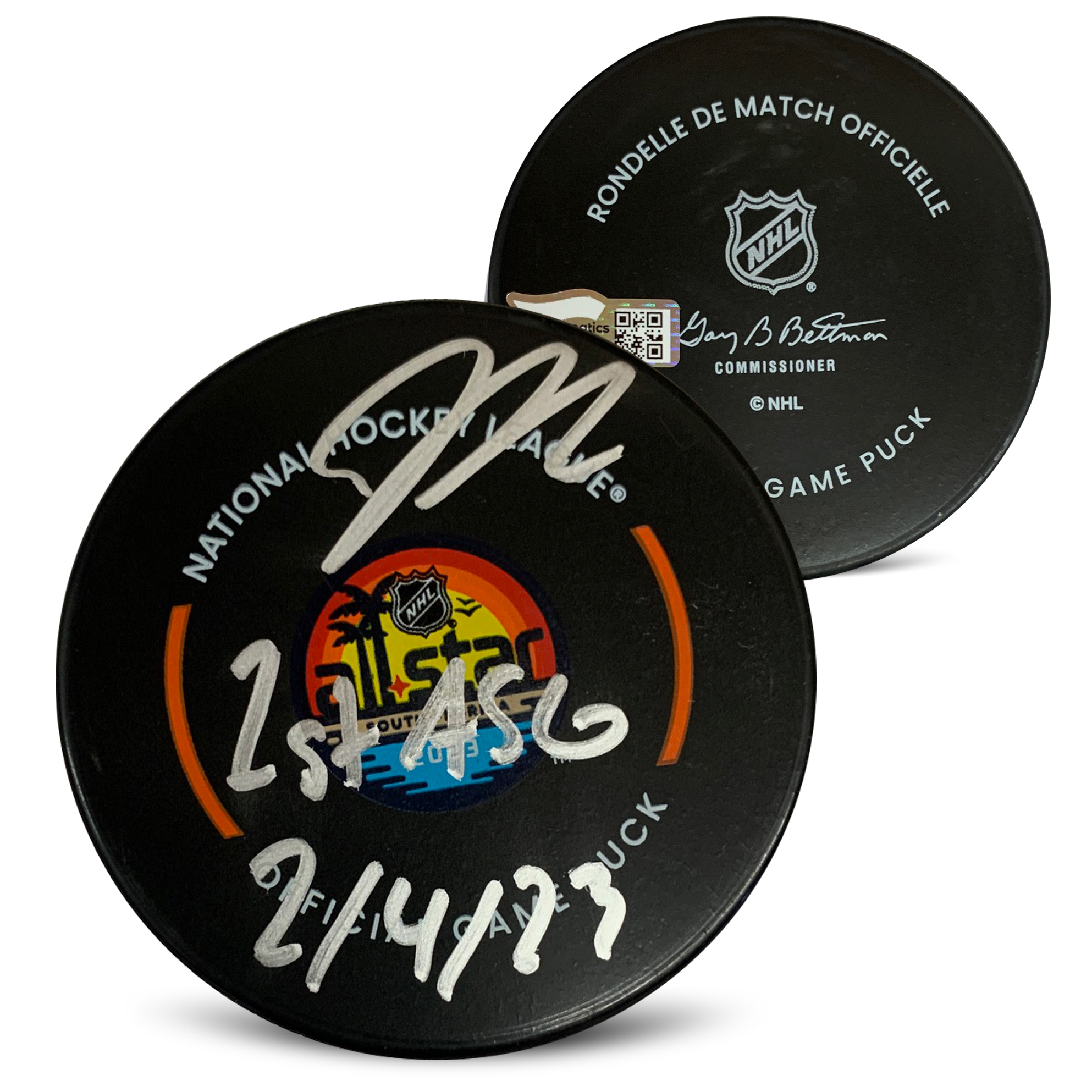 Jason Robertson Autographed 2023 All Star Game Signed Hockey Puck Fanatics Authentic COA