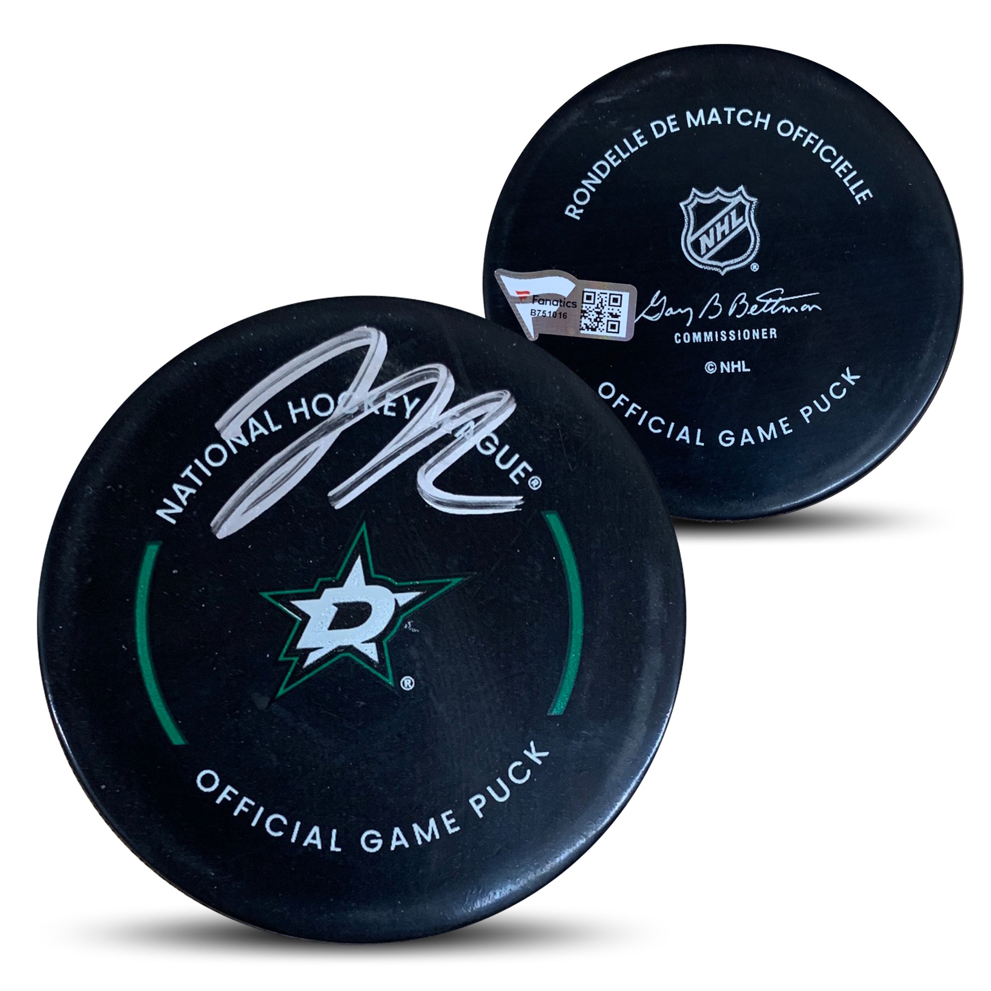 Jason Robertson Autographed Dallas Stars Signed Hockey Puck Fanatics Authentic COA