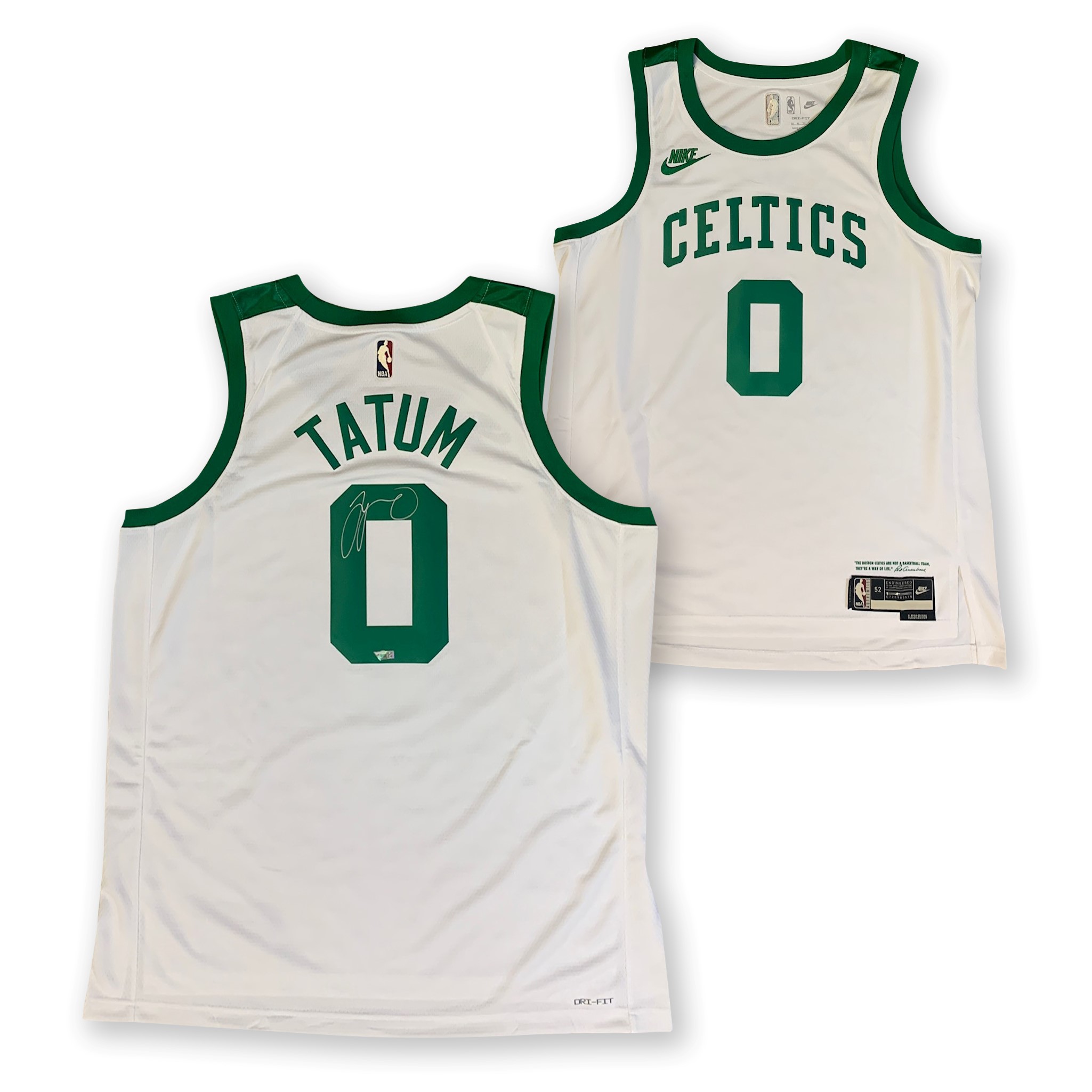Jayson Tatum Autographed Boston Celtics Signed White Swingman Year 0 Basketball Jersey Fanatics Authentic COA