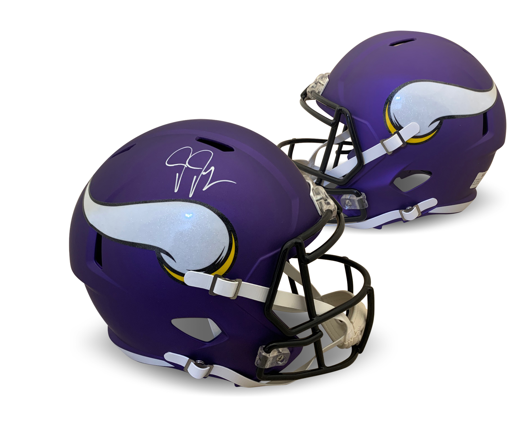 Justin Jefferson Autographed Minnesota Vikings Signed Football Mini Helmet Beckett COA