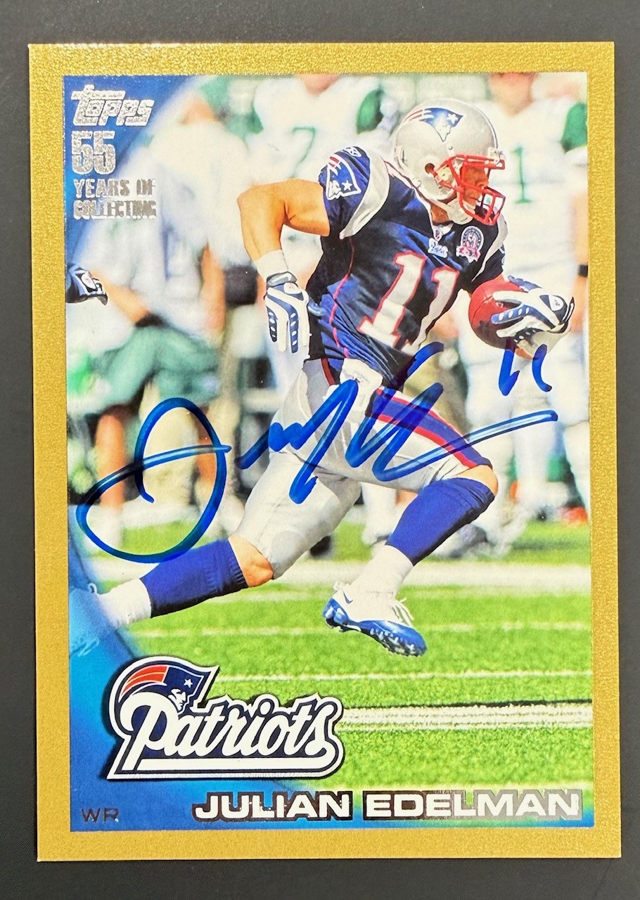 Julian Edelman 2010 Topps Gold Signed Football Rookie Card #325 Auto JSA COA 1419/2010 #WC301565