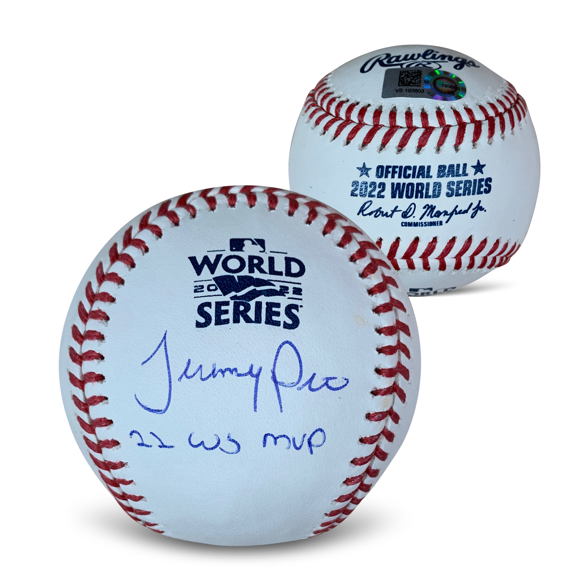 Jeremy Pena Autographed 2022 World Series MVP Signed Baseball MLB Authenticated COA With UV Display Case Jeremy Pena Autographed 2022 World Series MVP Signed Baseball MLB Authenticated COA With UV Display Case