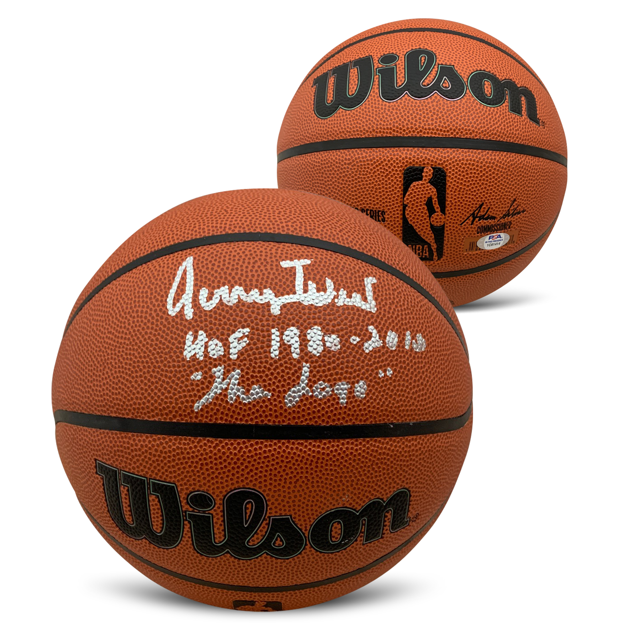 Jerry West Autographed NBA Full Size Replica Signed Basketball HOF 1980 THE LOGO PSA DNA COA