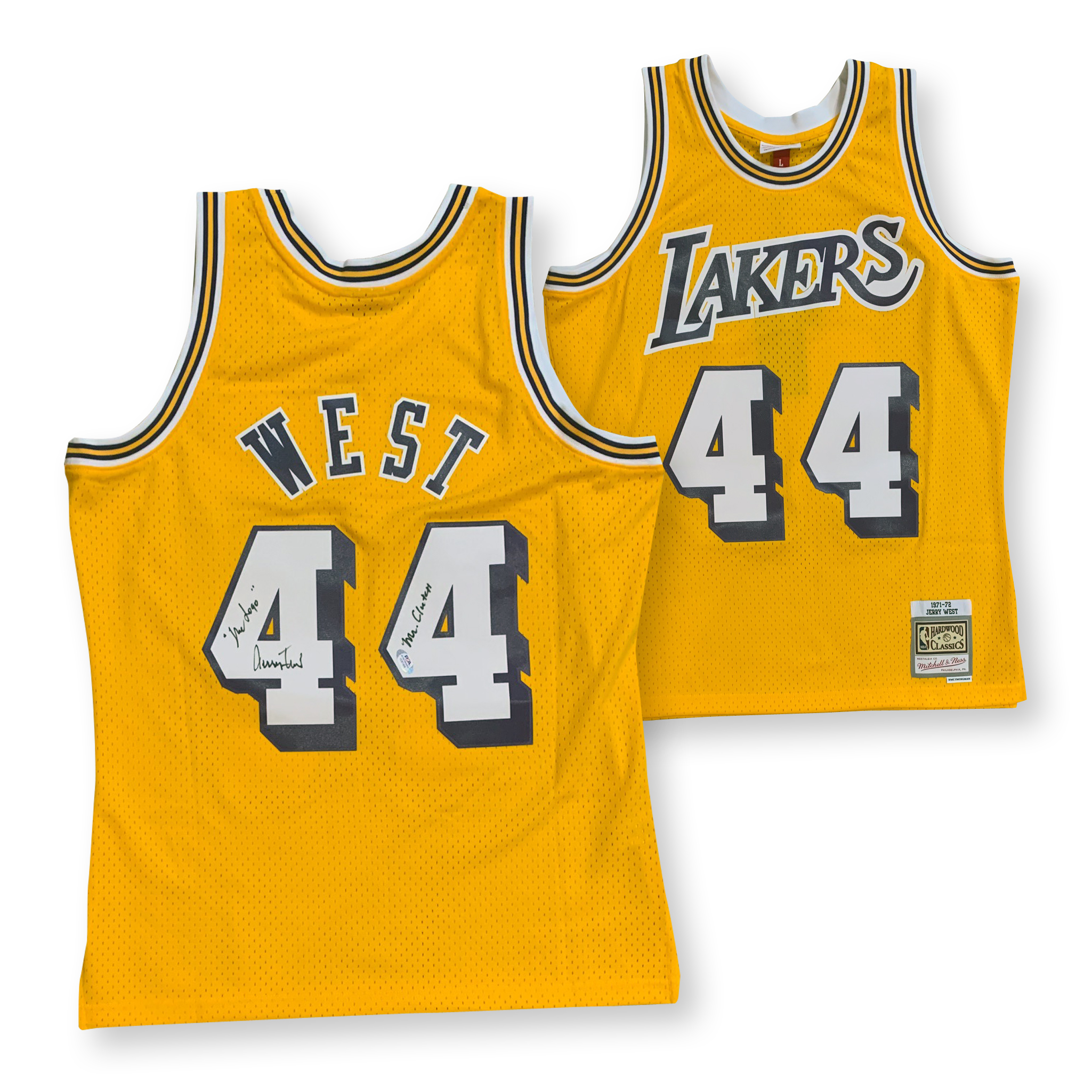 Jerry West Autographed Los Angeles Lakers Signed Mitchell and Ness Swingman Basketball Jersey THE LOGO MR CLUTCH PSA DNA COA Gold