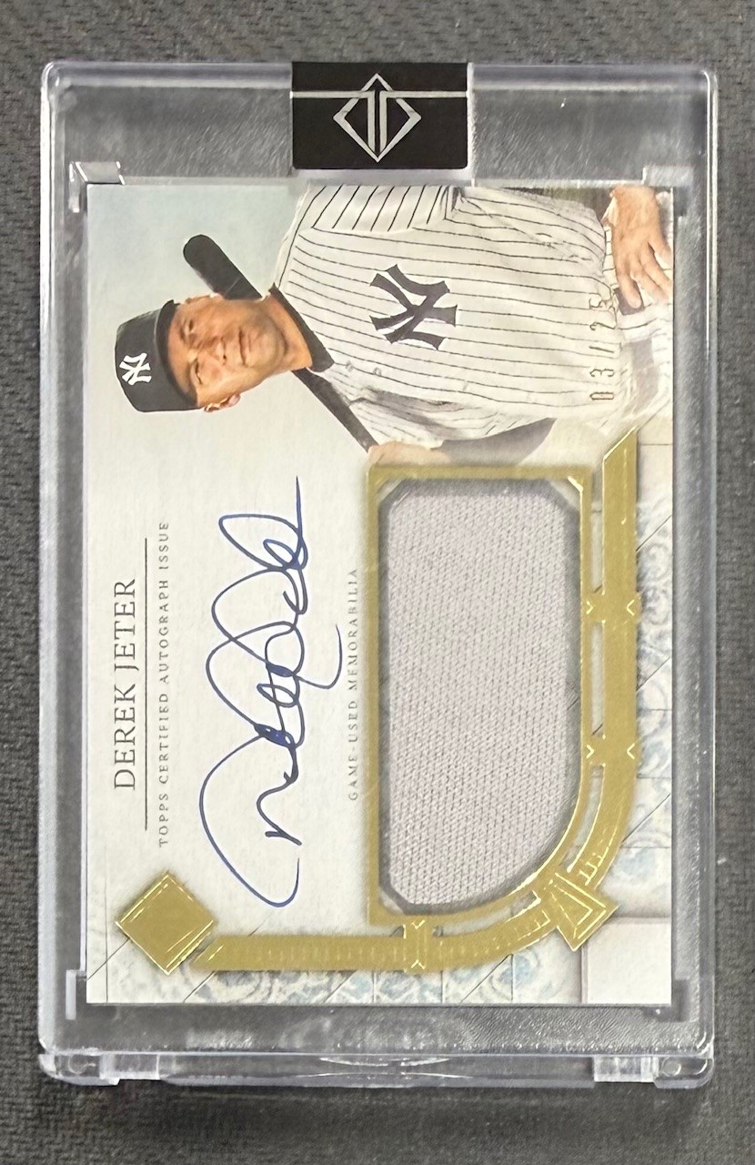 Derek Jeter 2024 Topps Transcendent Collection Signed Game Used Patch Baseball Card #TCAR-DJ Auto 3/25