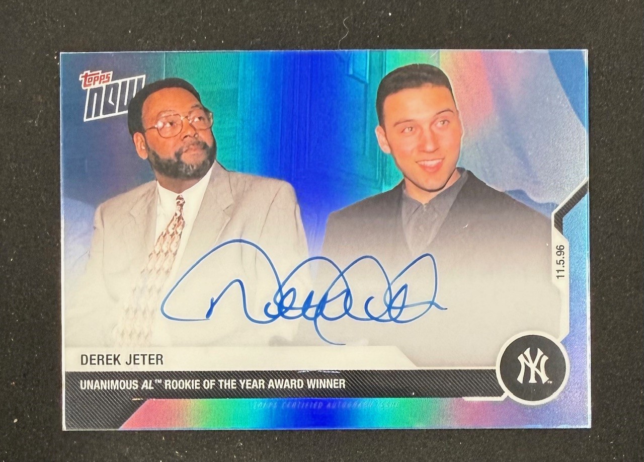 Derek Jeter 2021 Topps Now Rookie of the Year Signed Baseball Card #DJ-11B Auto