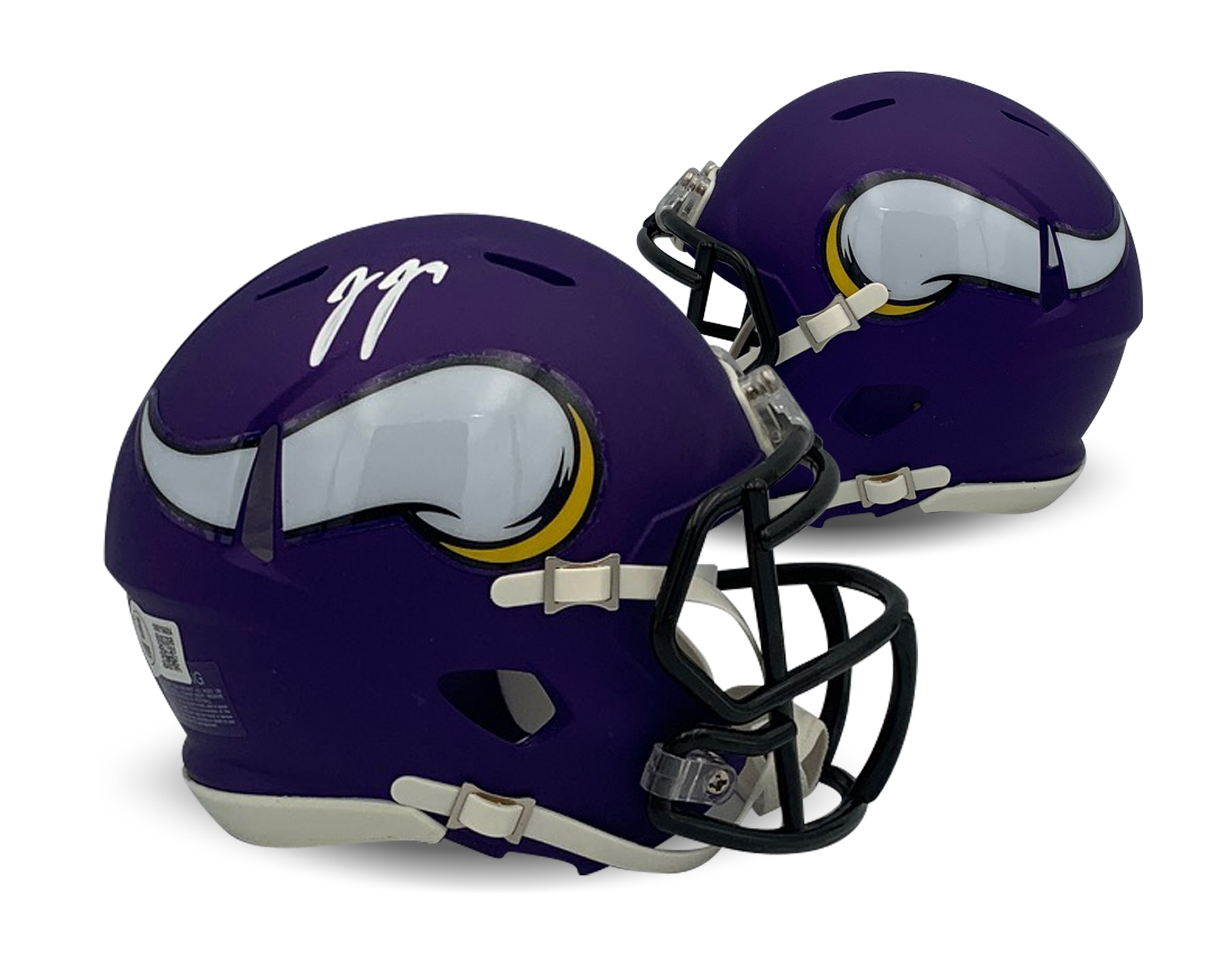JJ McCarthy Autographed Minnesota Vikings Signed Mini Football Helmet Beckett COA JJ McCarthy Autographed Minnesota Vikings Signed Mini Football Helmet Beckett COA
