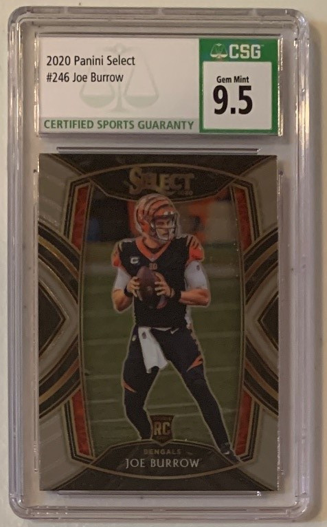 Joe Burrow 2020 Panini Select Football Rookie Card RC #246 Graded CSG 9.5 Joe Burrow 2020 Panini Select Football Rookie Card RC #246 Graded CSG 9.5