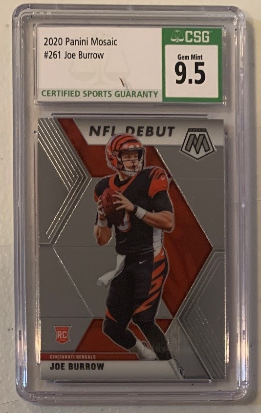 Joe Burrow 2020 Panini Mosaic Football Rookie Card RC #261 Graded CSG 9.5 Joe Burrow 2020 Panini Mosaic Football Rookie Card RC #261 Graded CSG 9.5