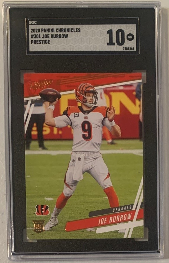 Joe Burrow 2020 Panini Chronicles Prestige Football Rookie Card RC #301 Graded SGC 10 Joe Burrow 2020 Panini Chronicles Prestige Football Rookie Card RC #301 Graded SGC 10