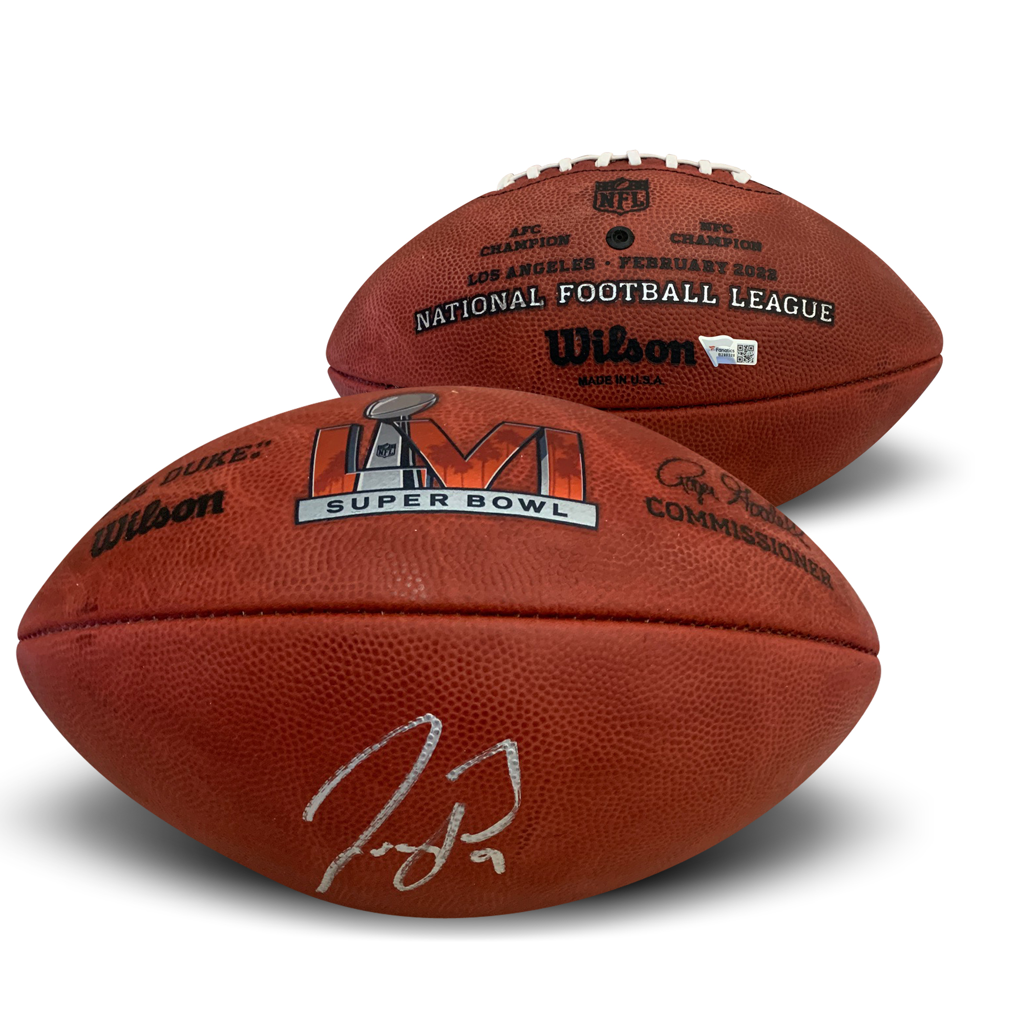 Joe Burrow Autographed Cincinnati Super Bowl LVI 56 Signed Authentic Football Fanatics COA Joe Burrow Autographed Cincinnati Super Bowl LVI 56 Signed Authentic Football Fanatics COA