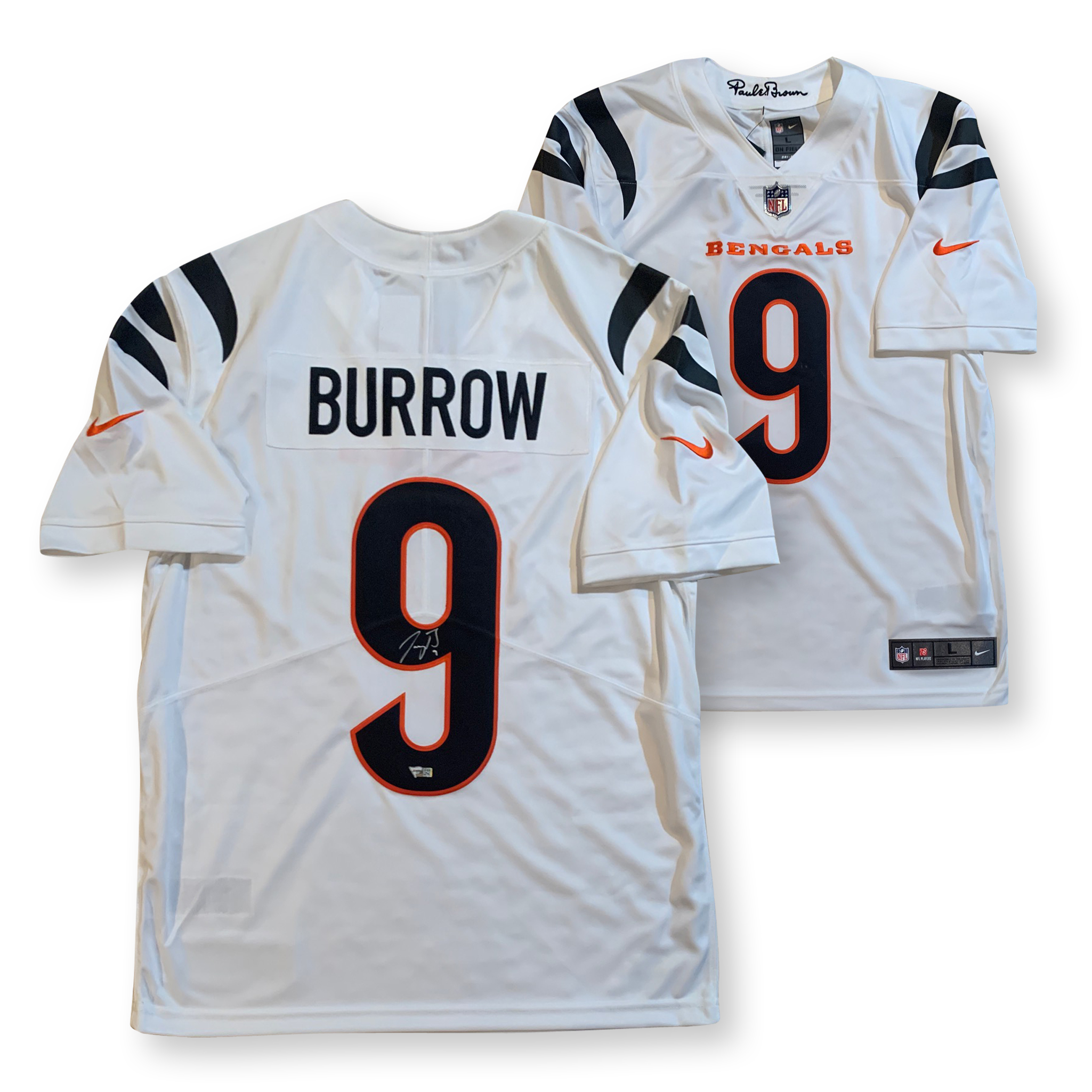 Joe Burrow Autographed Cincinnati Bengals Signed Nike Limited White Football Jersey Fanatics Authentic COA