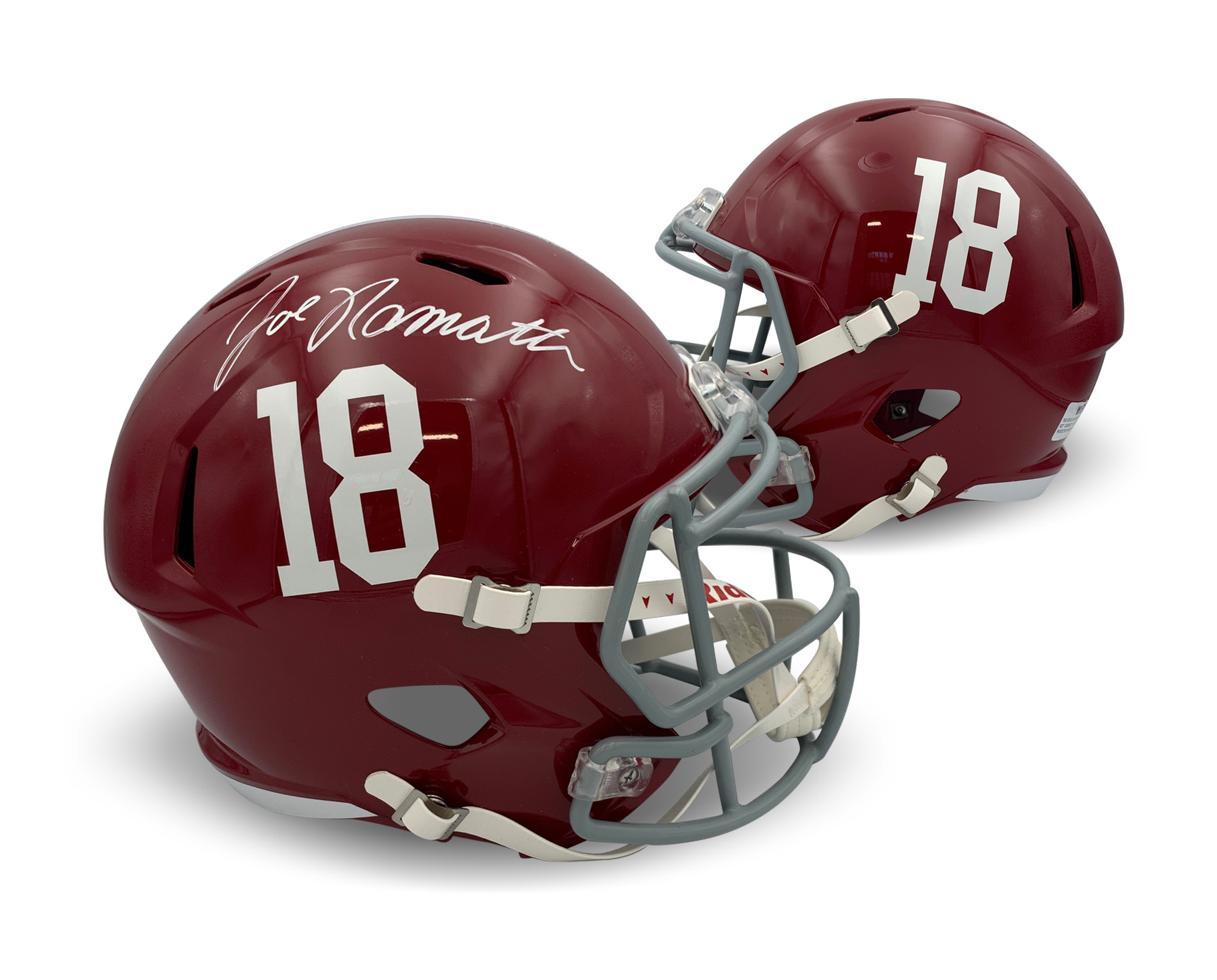 Joe Namath Autographed Alabama Crimson Tide Signed Football Full Sized Replica Helmet Beckett COA