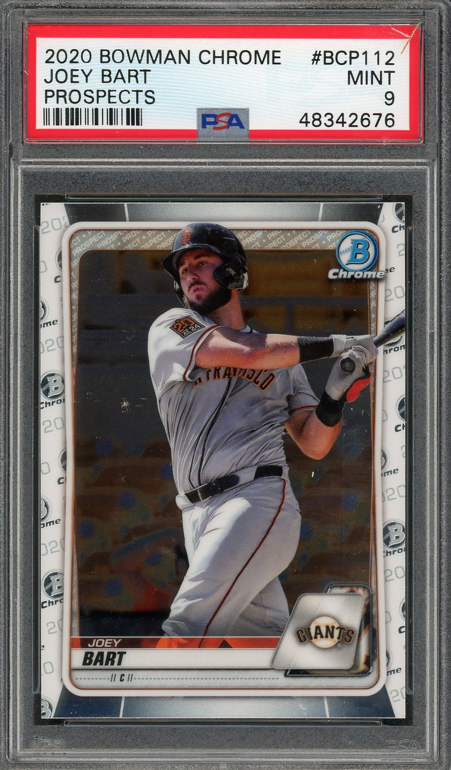 Joey Bart 2020 Bowman Chrome Baseball Rookie Card RC #BCP-112 Graded PSA 9 MINT