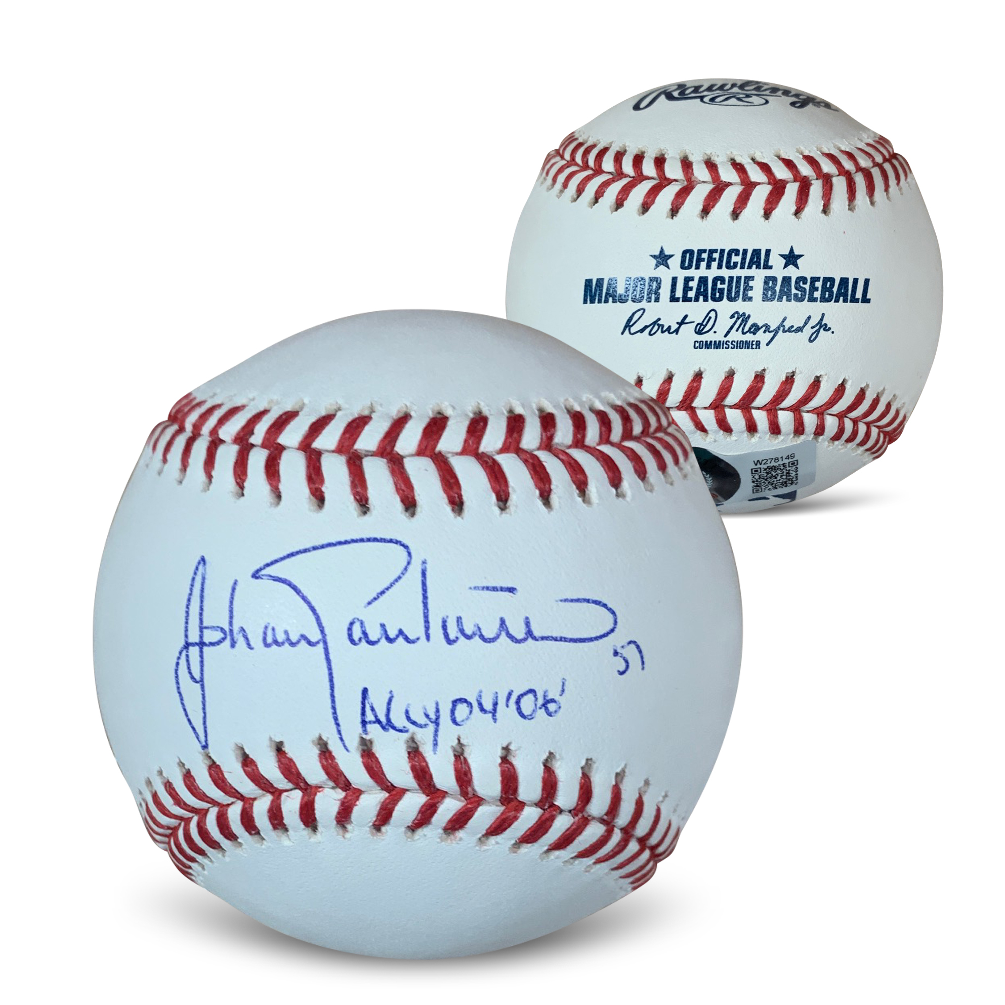 Johan Santana Autographed MLB Signed Baseball AL CY 04 06 Beckett COA With UV Display Case