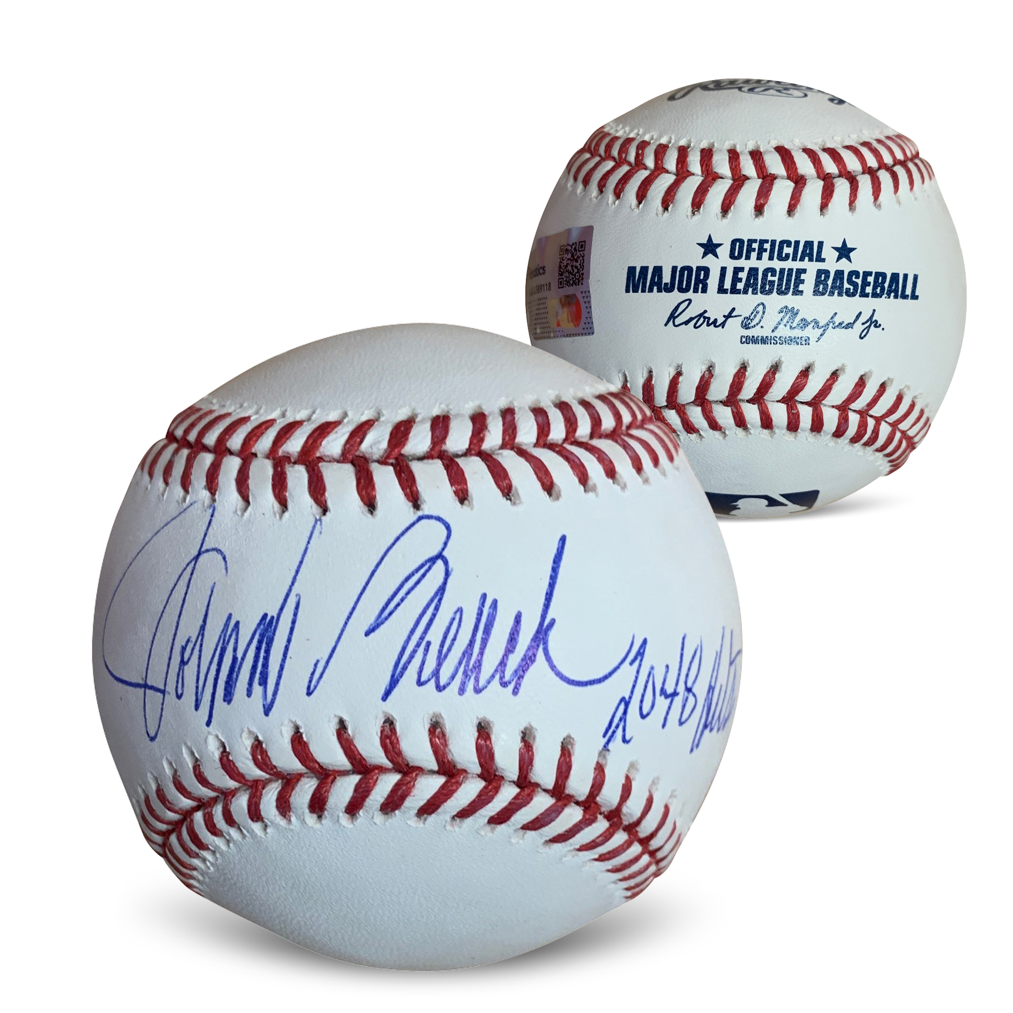 Johnny Bench Autographed MLB Signed Baseball 2048 Hits Fanatics Authentic COA With UV Display Case