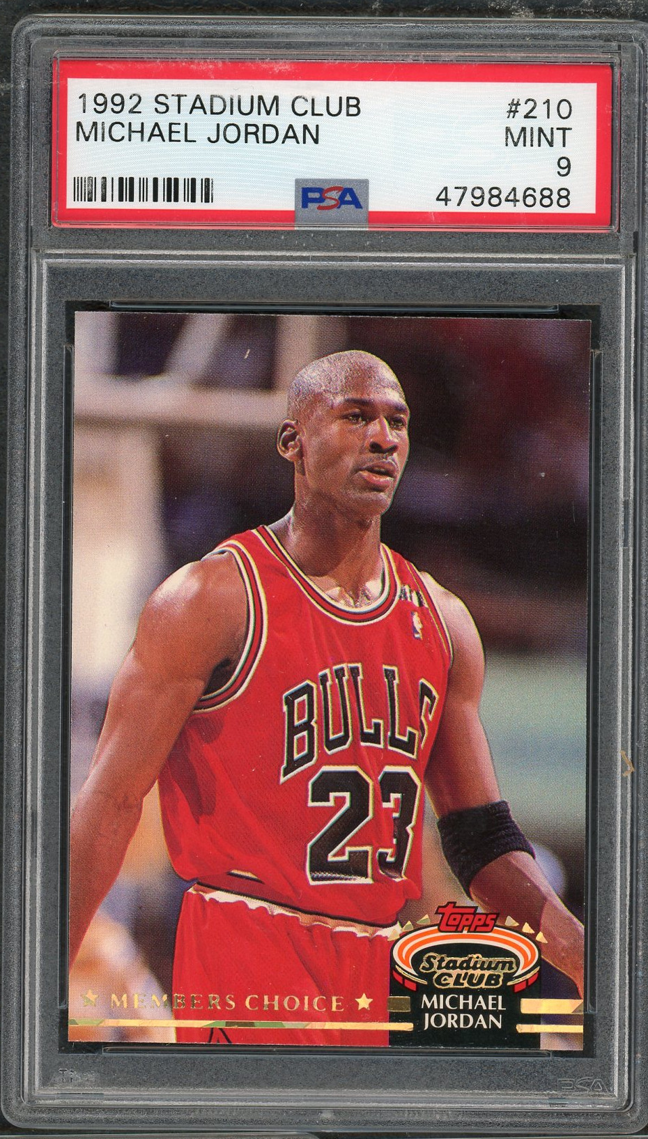 Michael Jordan 1992 Topps Stadium Club Basketball Card #210 Graded PSA 9 MINT Michael Jordan 1992 Topps Stadium Club Basketball Card #210 Graded PSA 9 MINT