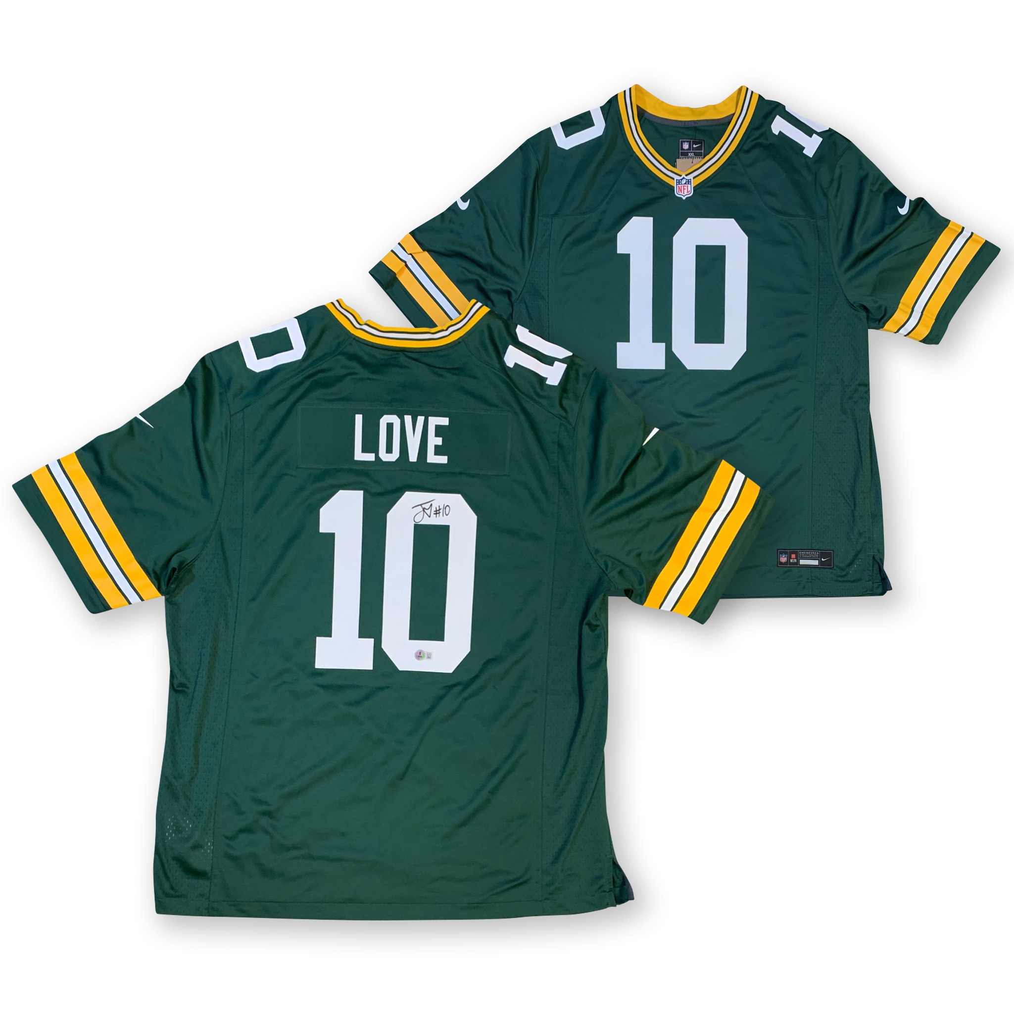 Jordan Love Autographed Green Bay Packers Signed Nike Game Football Jersey Beckett COA