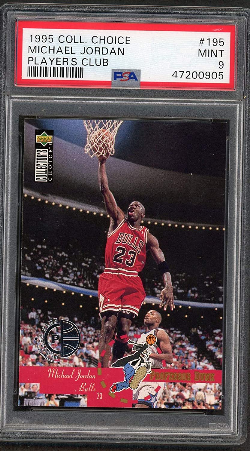 Michael Jordan 1995 Upper Deck Collectors Choice Players Club Basketball Card #195 Graded PSA 9 MINT