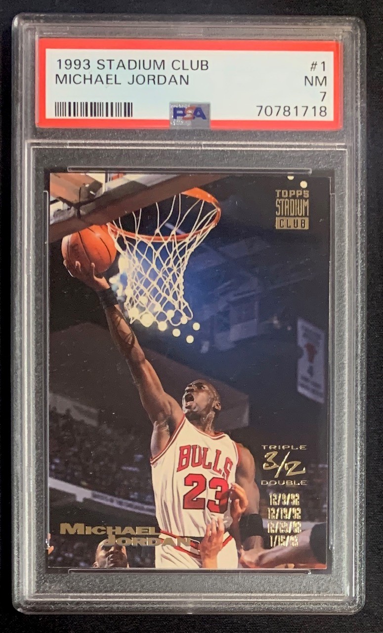 Michael Jordan 1993 Topps Stadium Club Basketball Card #1 Graded PSA 7