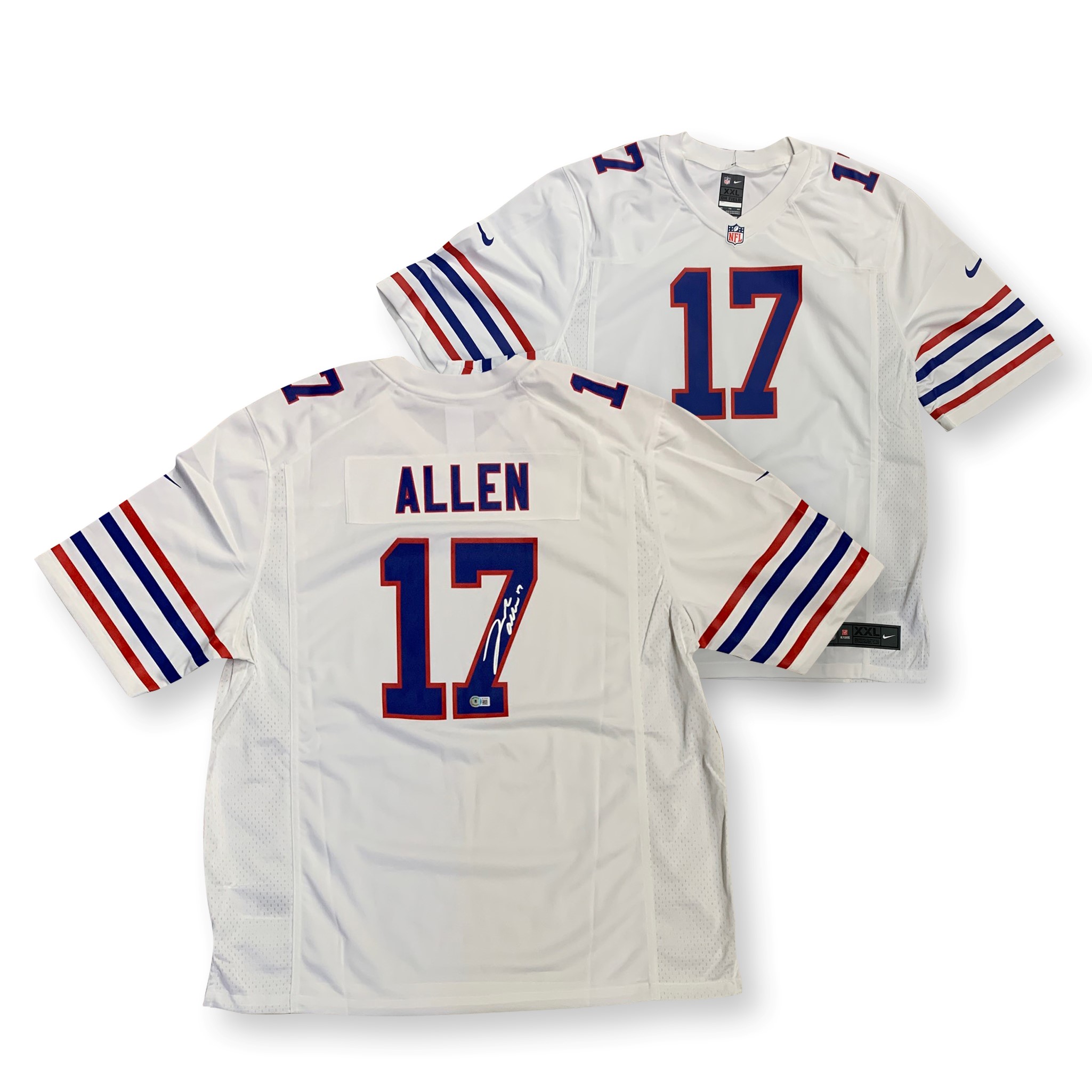 Josh Allen Autographed Buffalo Bills Signed Nike Game White Football Jersey Beckett Authentication Services COA