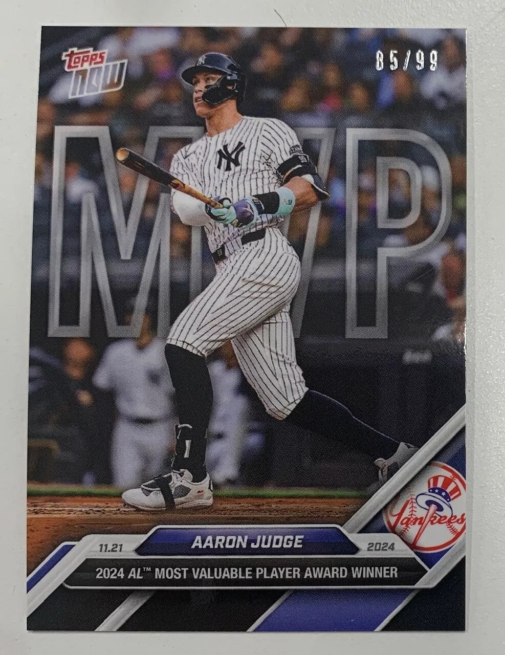 Aaron Judge 2024 Topps Now Baseball Card MVP #OS-5 Black Parallel 85/99