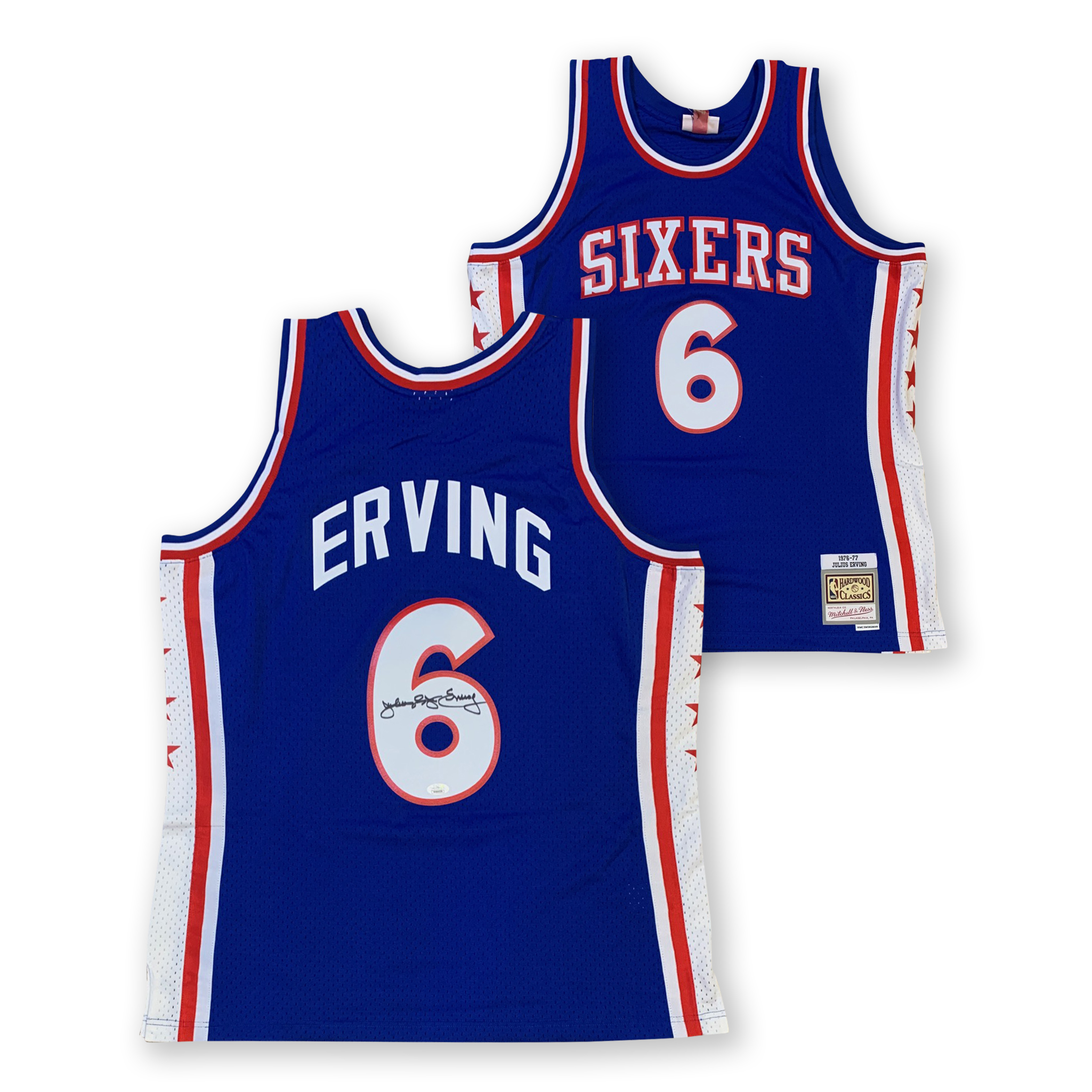Julius Erving Autographed Philadelphia 76ers Signed Mitchell & Ness Swingman Basketball Jersey JSA COA