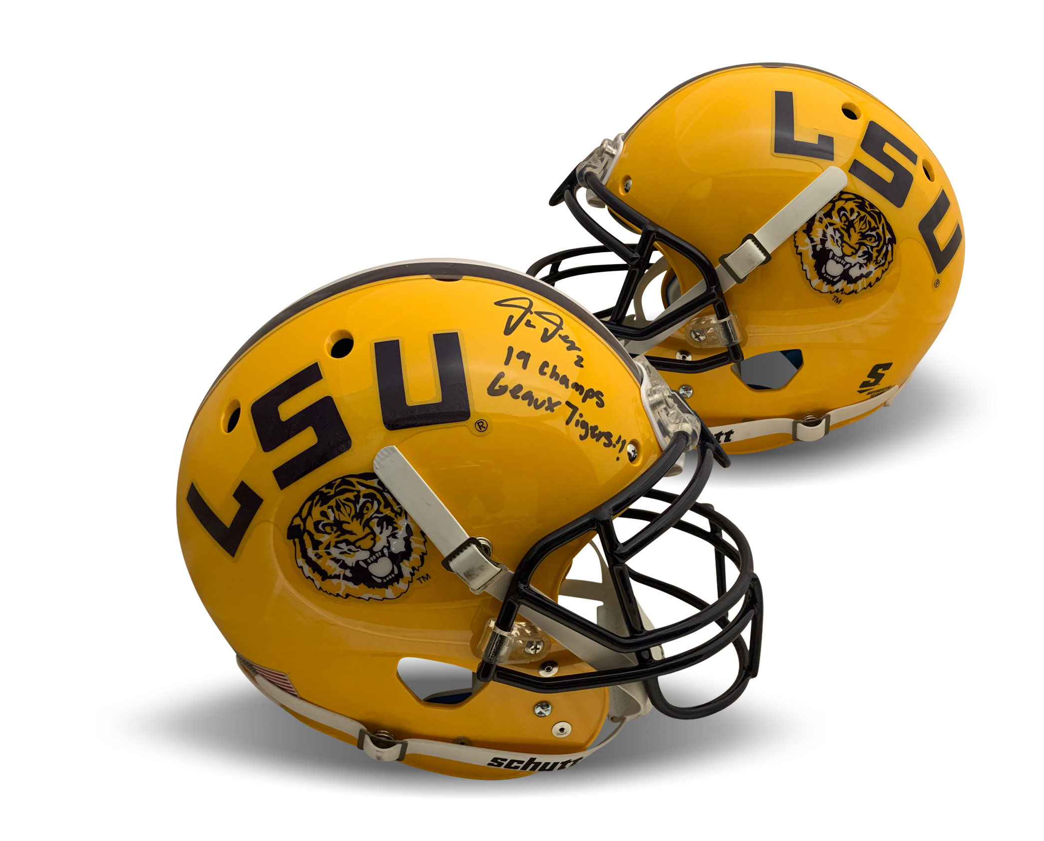 Justin Jefferson Autographed LSU Tigers Signed Authentic Full Size Football Helmet GEUAX 2019 CHAMPS Beckett BAS COA
