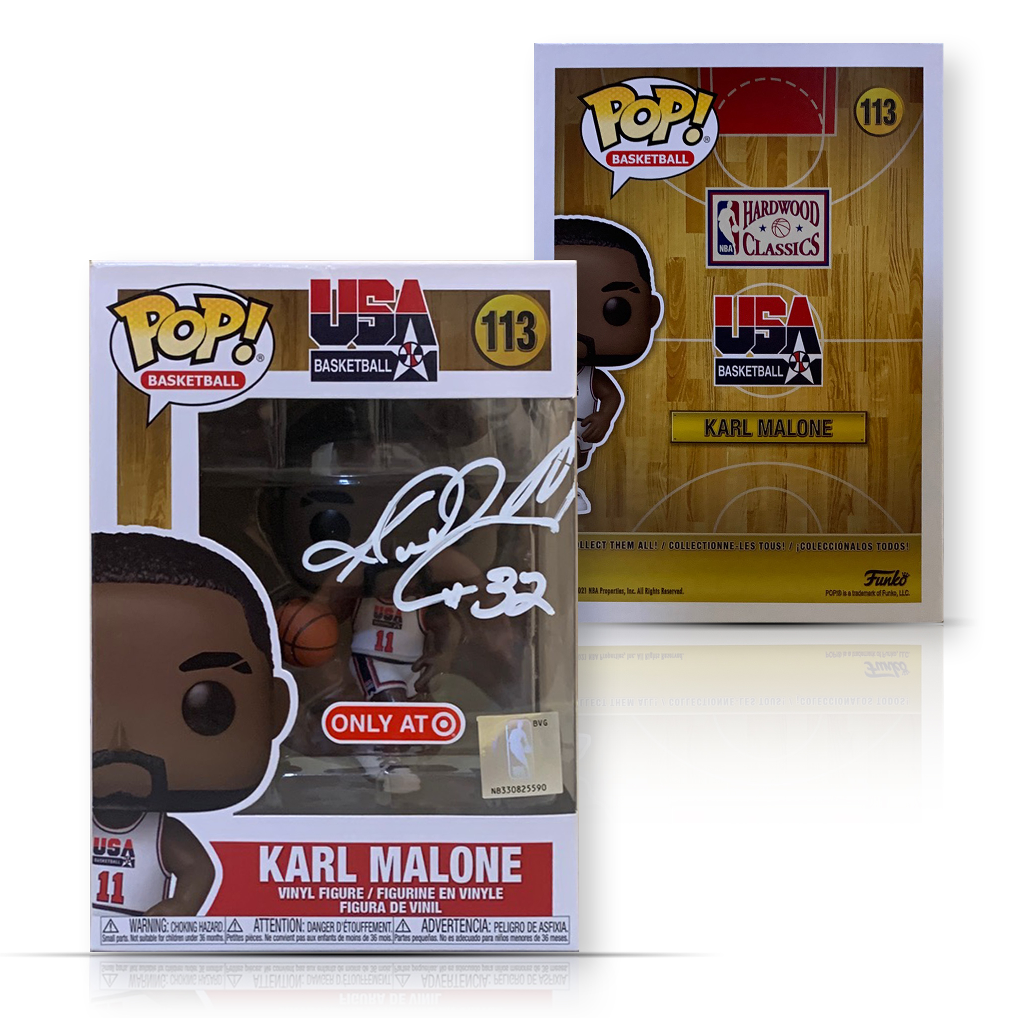 Karl Malone Autographed Team USA Olympics Dream Team Signed Basketball Funko Pop 113 JSA COA 2