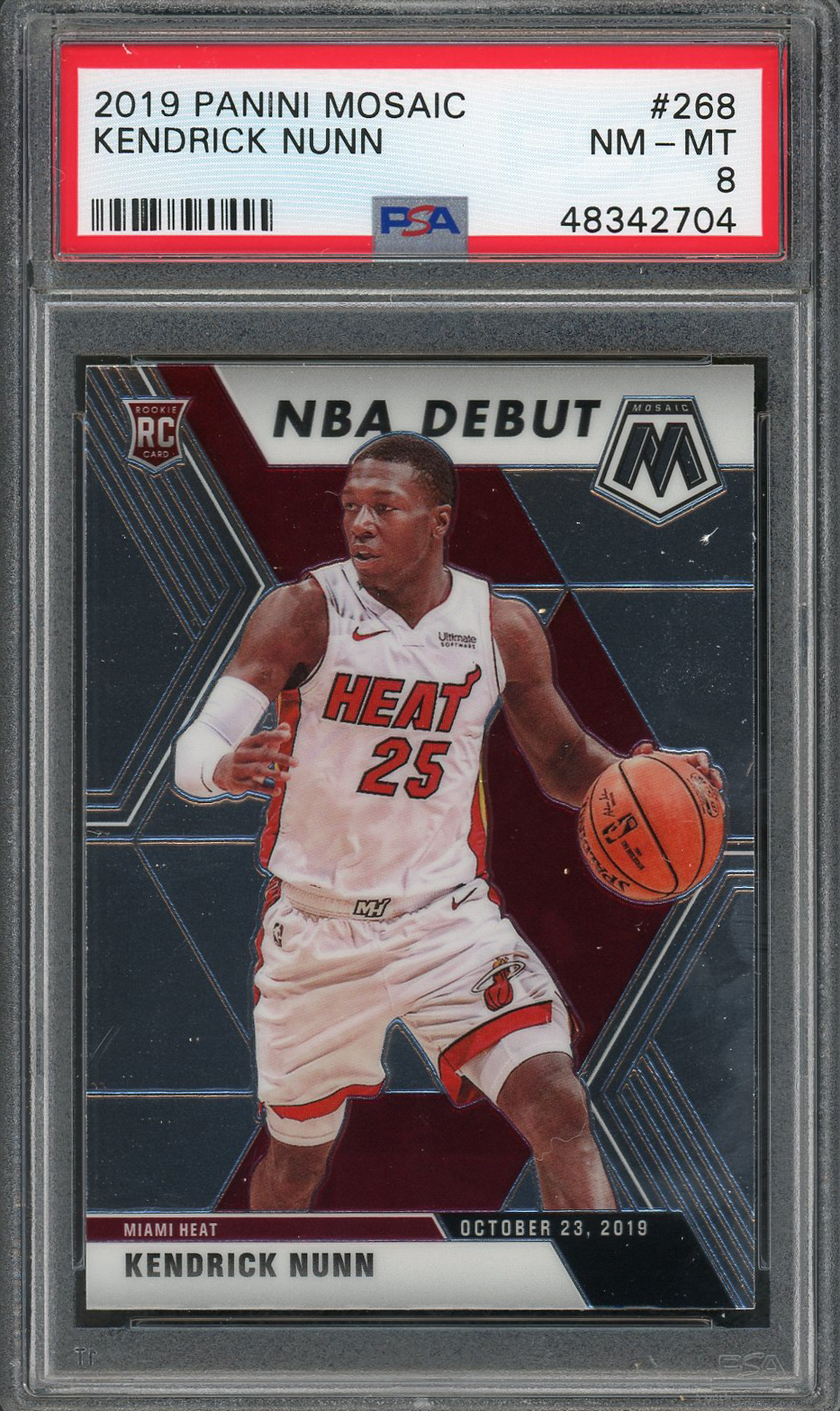 Kendrick Nunn 2019 Panini Mosiac Basketball Card RC #268 Graded PSA 8