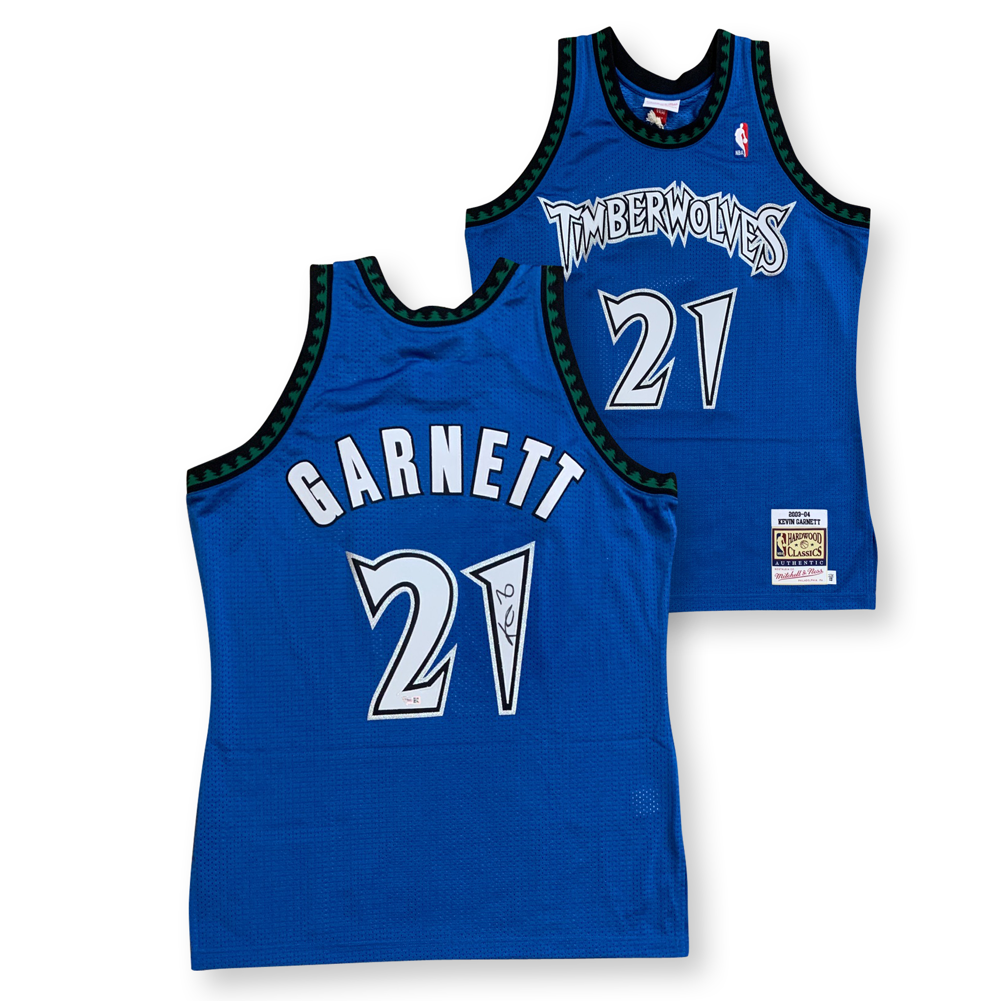 Kevin Garnett Autographed Minnesota Timberwolves Signed Mitchell and Ness Swingman Basketball Jersey Fanatics Authentic COA Blue