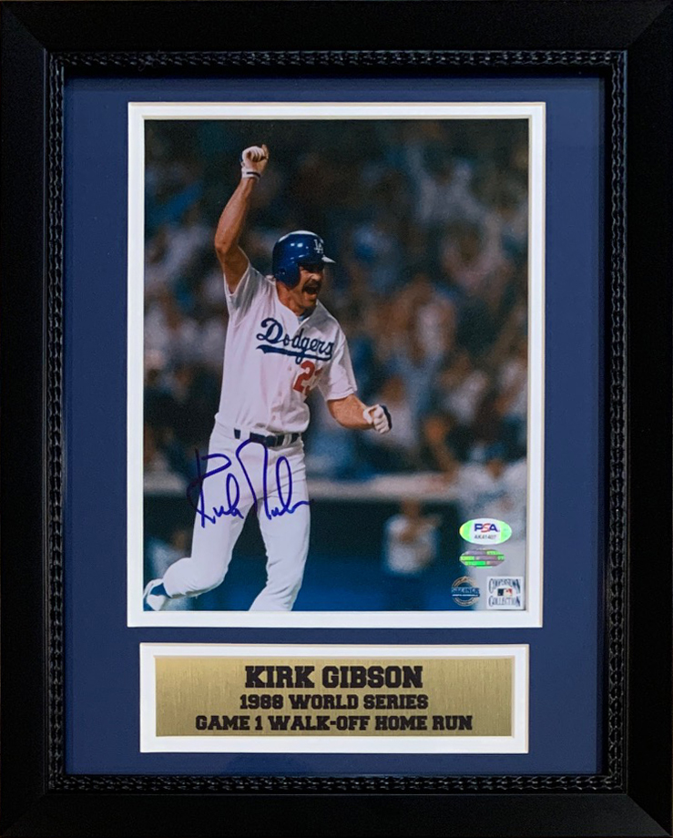 Kirk Gibson Autographed Los Angeles Dodgers Signed 1988 World Series Home Run Framed 8x10 Baseball Photo PSA DNA COA Kirk Gibson Autographed Los Angeles Dodgers Signed 1988 World Series Home Run Framed 8x10 Baseball Photo PSA DNA COA